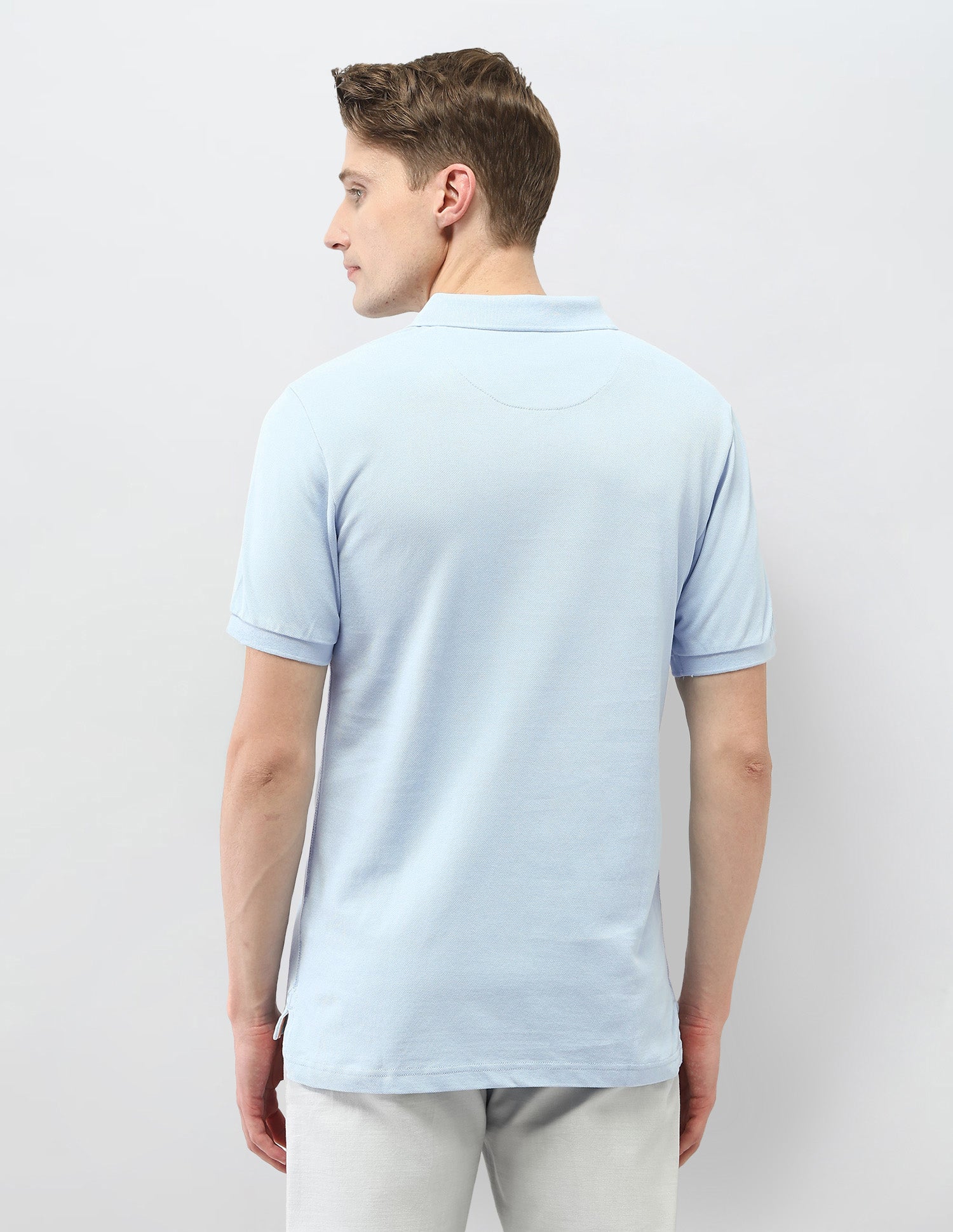 Solid Slim Fit Polo Shirt Light Blue - U.S. Polo Assn. India | Large