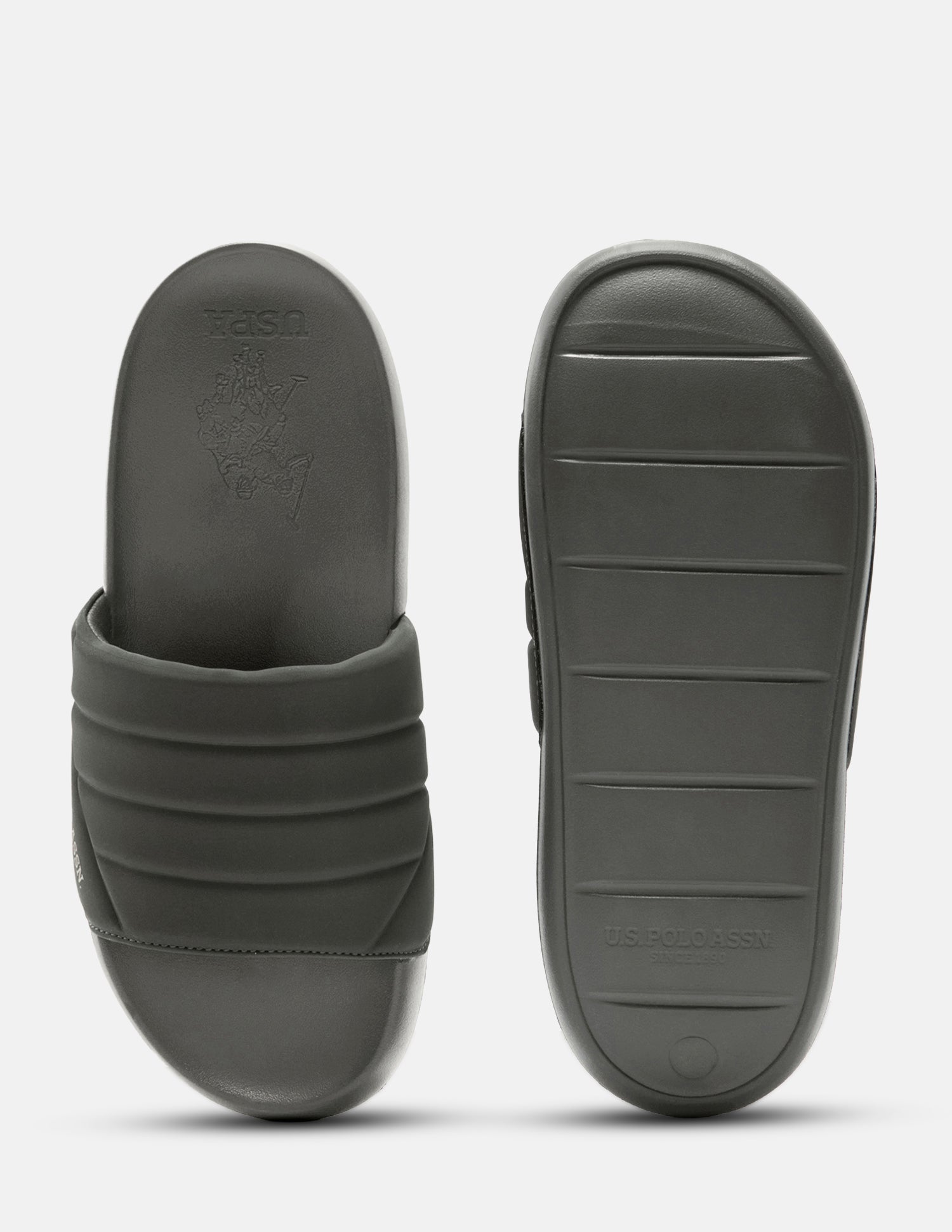 Textured Striped Gino Sliders Olive - U.S. Polo Assn. India | Large