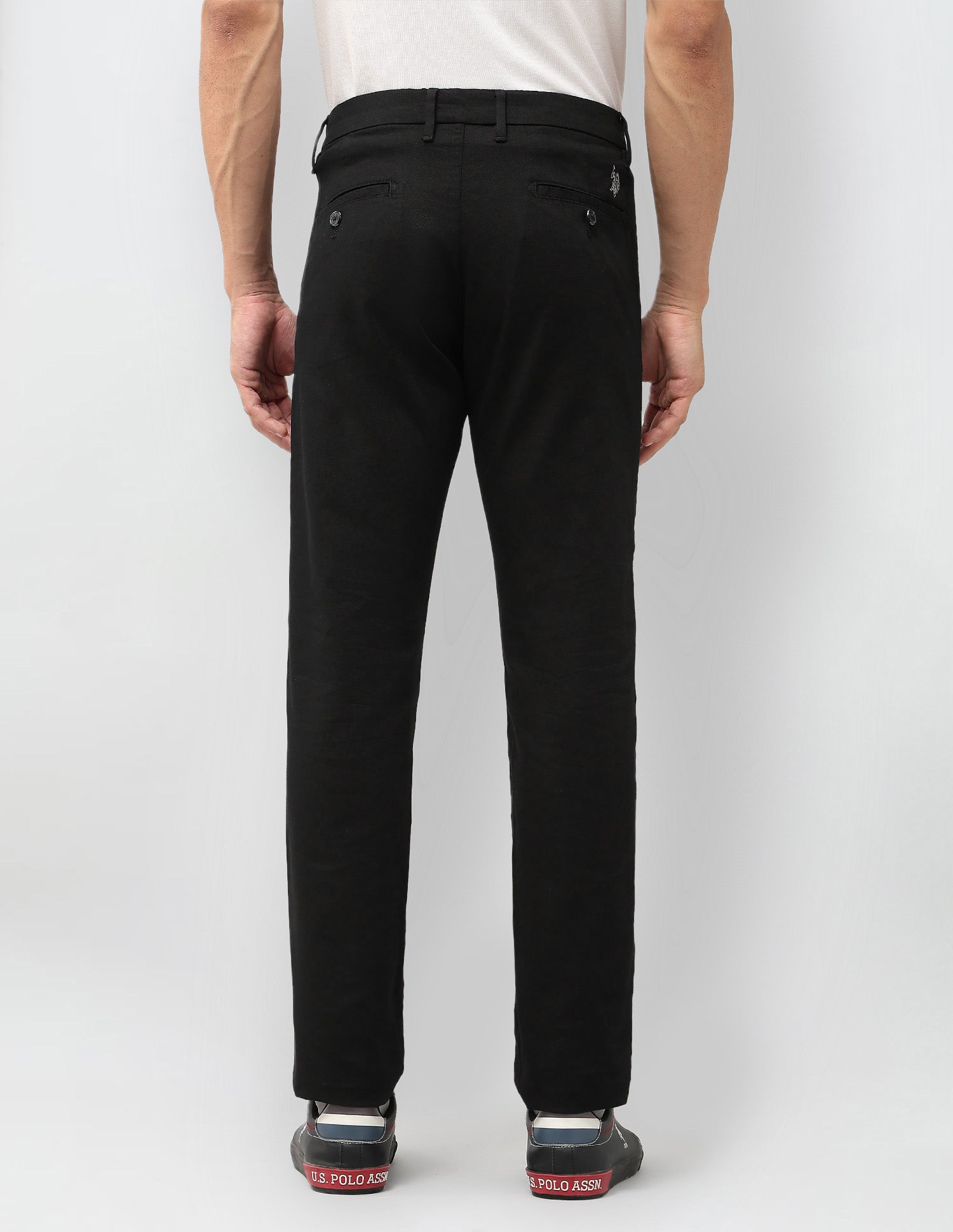 Textured Denver Slim Fit Trousers Black - U.S. POLO ASSN. | Large