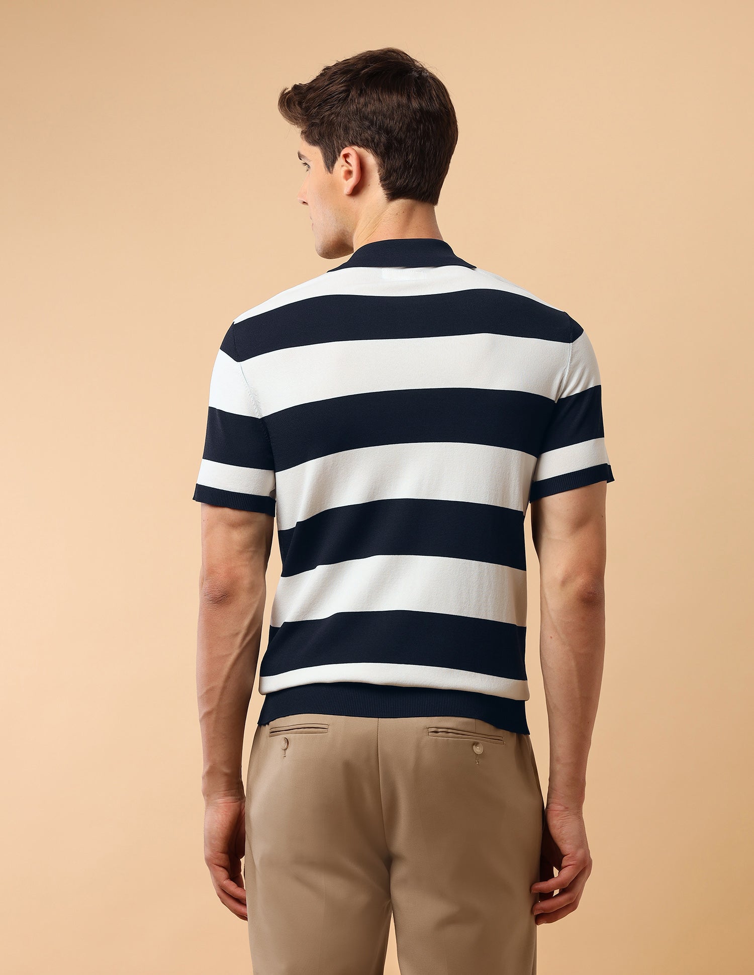 Pacho X Horizontal Striped Slim Fit Polo Shirt Navy - U.S. Polo Assn. India | Large
