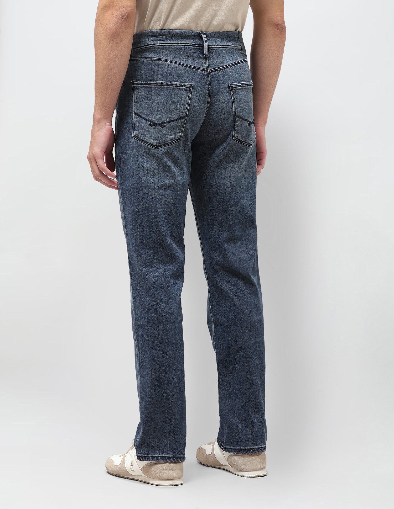 Harold Slim Straight Fit Blue Jeans Mid Blue - U.S. Polo Assn. India | Large