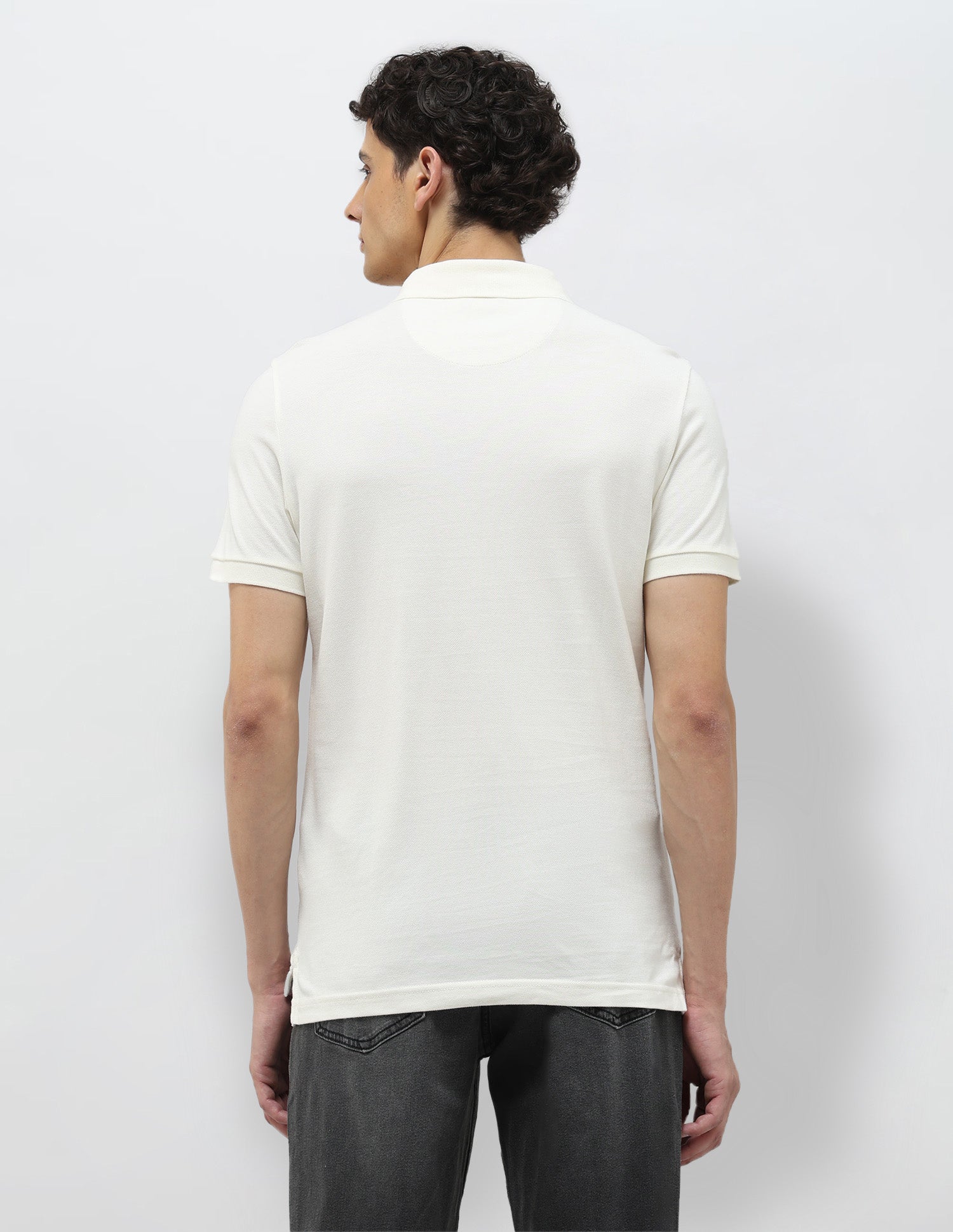 Pure Cotton Muscle Fit Polo Shirt Ivory - U.S. Polo Assn. India | Large
