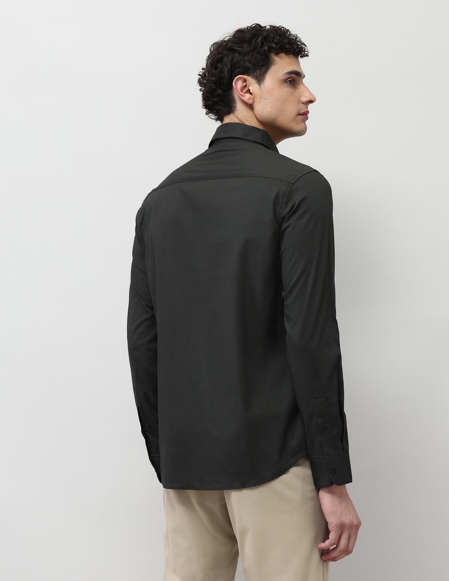 Solid Regular Fit Shirt Dark Grey - U.S. Polo Assn. India | Large