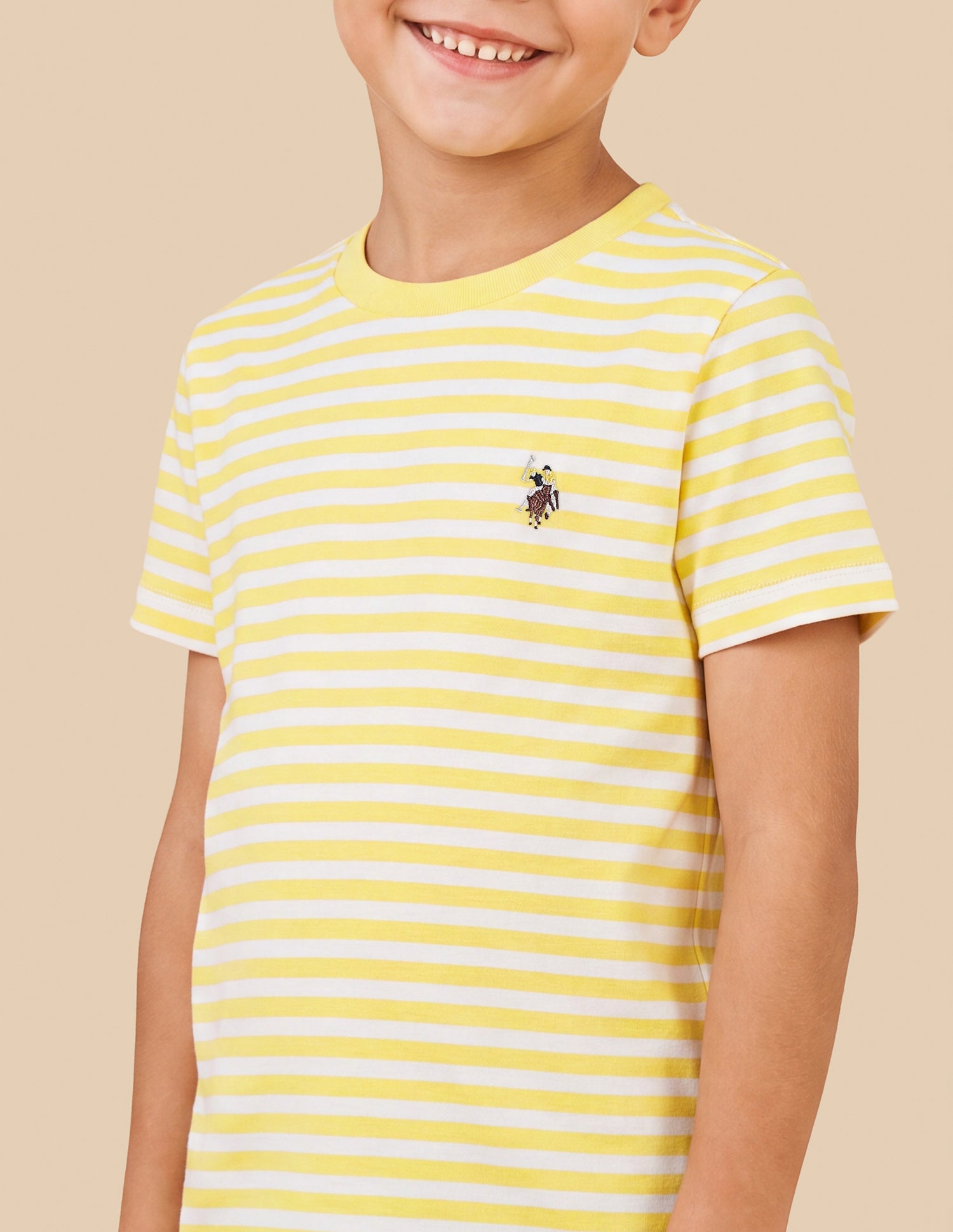 Horizontal Striped Regular Fit T-Shirt Yellow - U.S. Polo Assn. India | Large