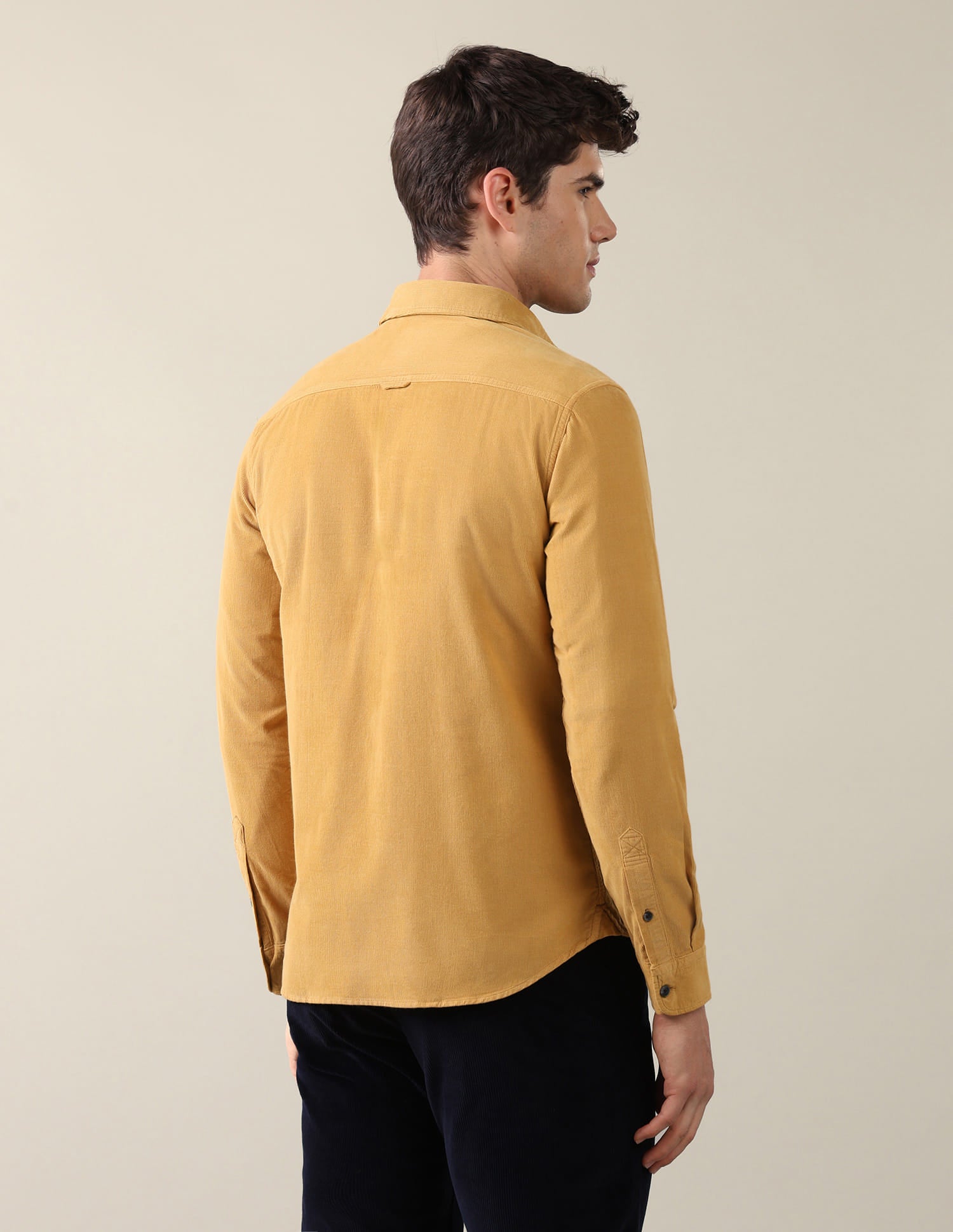Corduroy Regular Fit Shirt Yellow - U.S. Polo Assn. India | Large