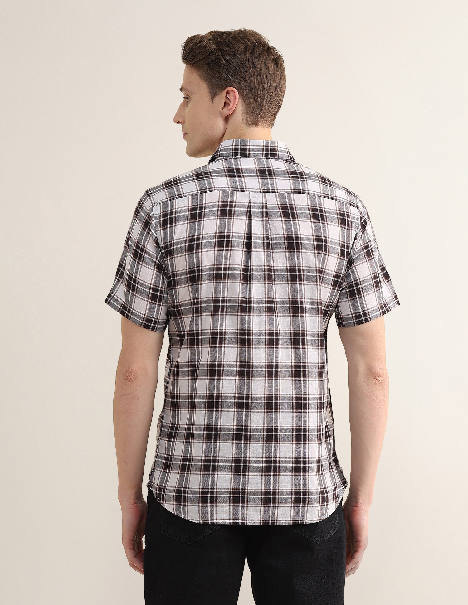 Plaid Checked Regular Fit Shirt Dark Brown - U.S. Polo Assn. India | Large