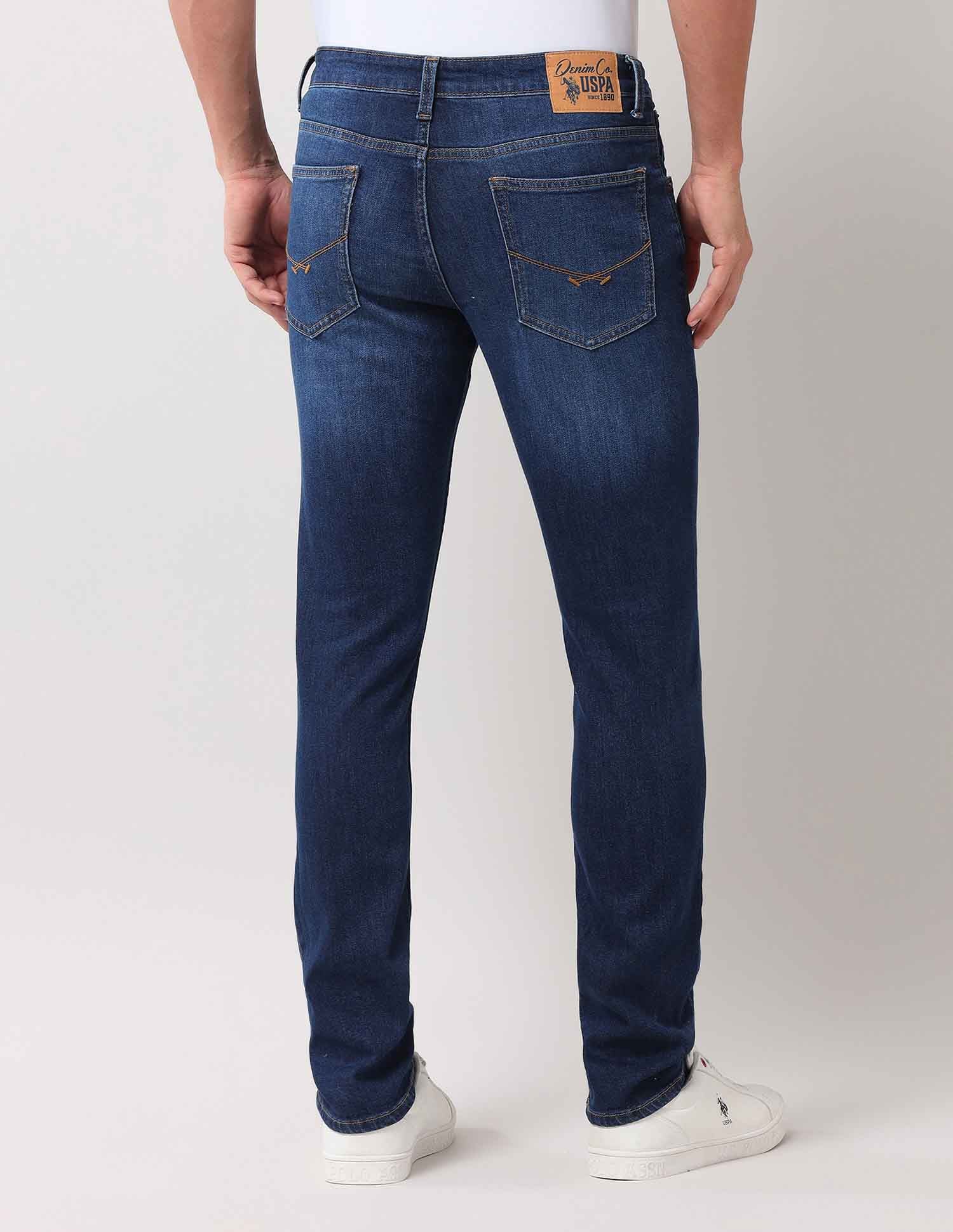 Brandon Slim Tapered Blue Jeans Dark Wash - U.S. Polo Assn. India | Large