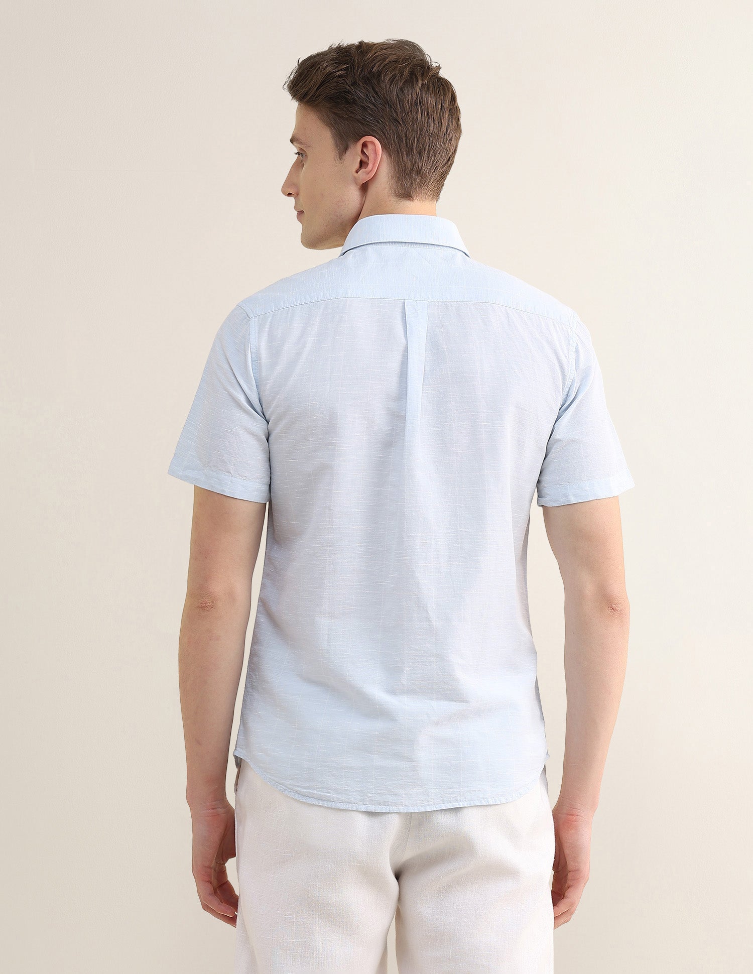 Solid Regular Fit Shirt Light Blue - U.S. Polo Assn. India | Large