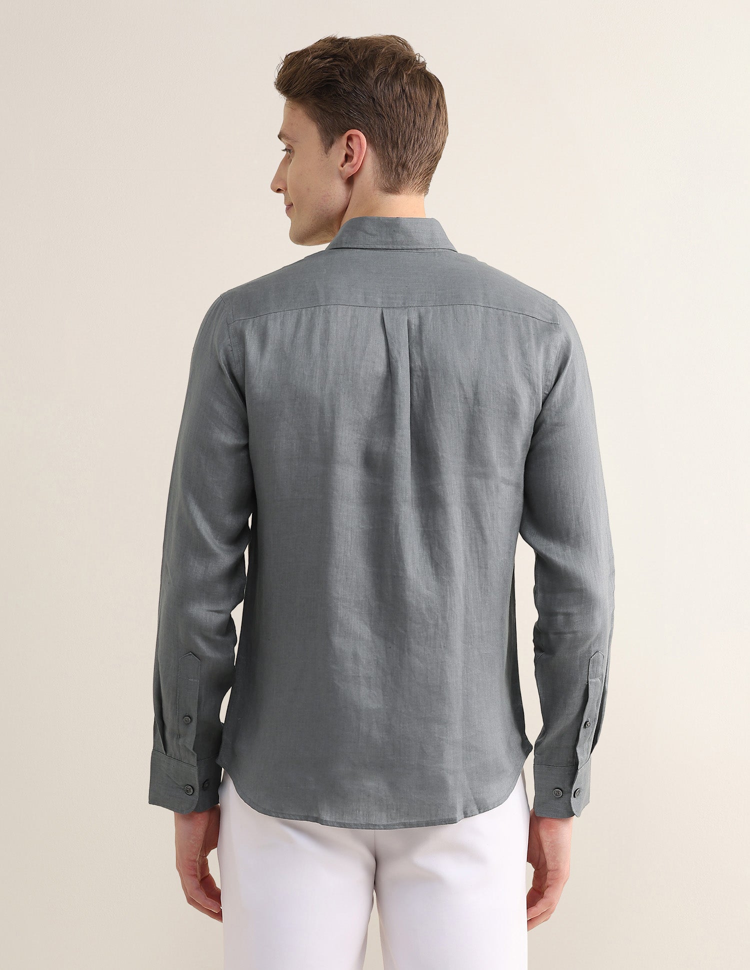 Solid Regular Fit Shirt Dark Grey - U.S. Polo Assn. India | Large