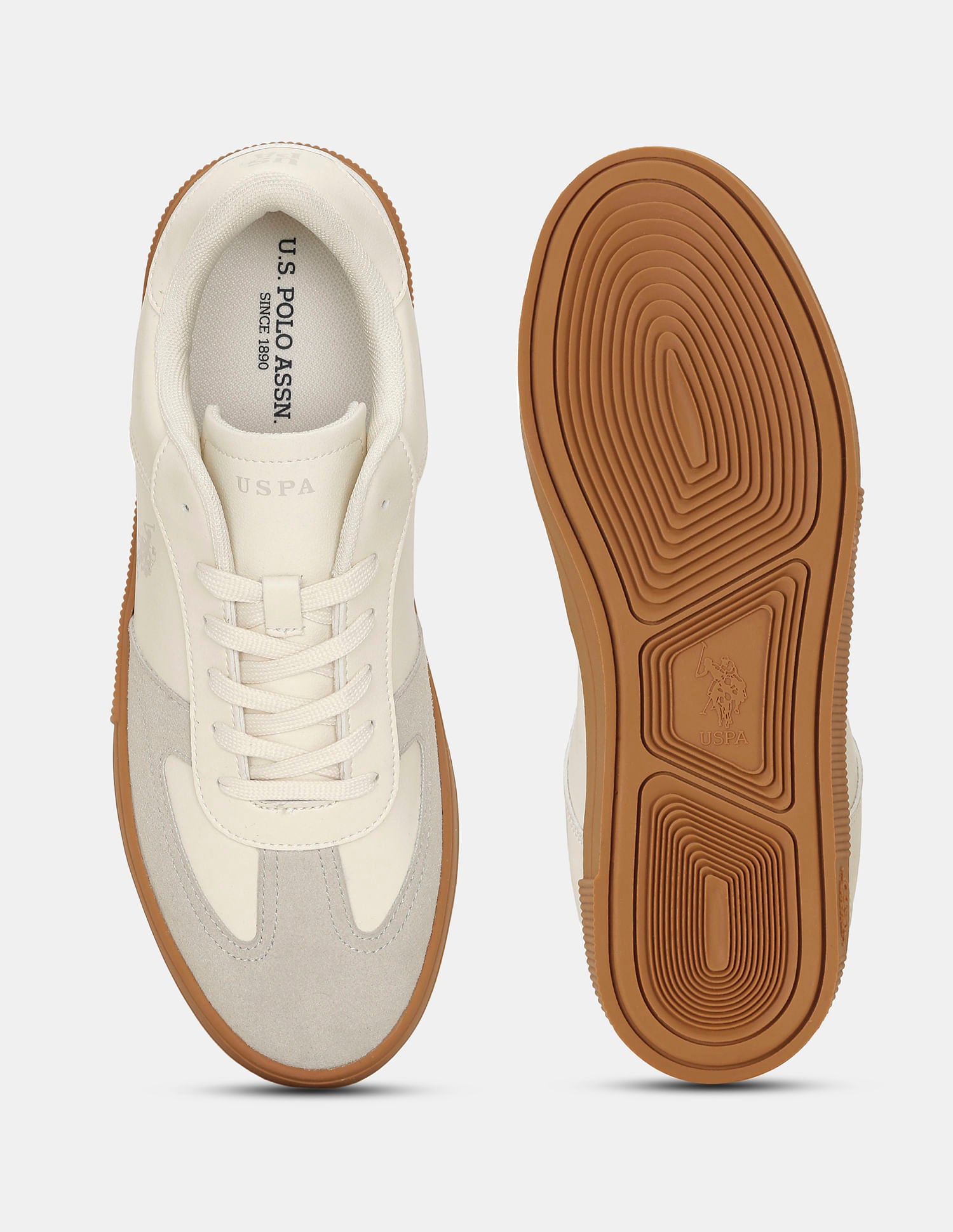 Men Colour Blocked Palfrey Sneakers Cream - U.S. POLO ASSN. | Large