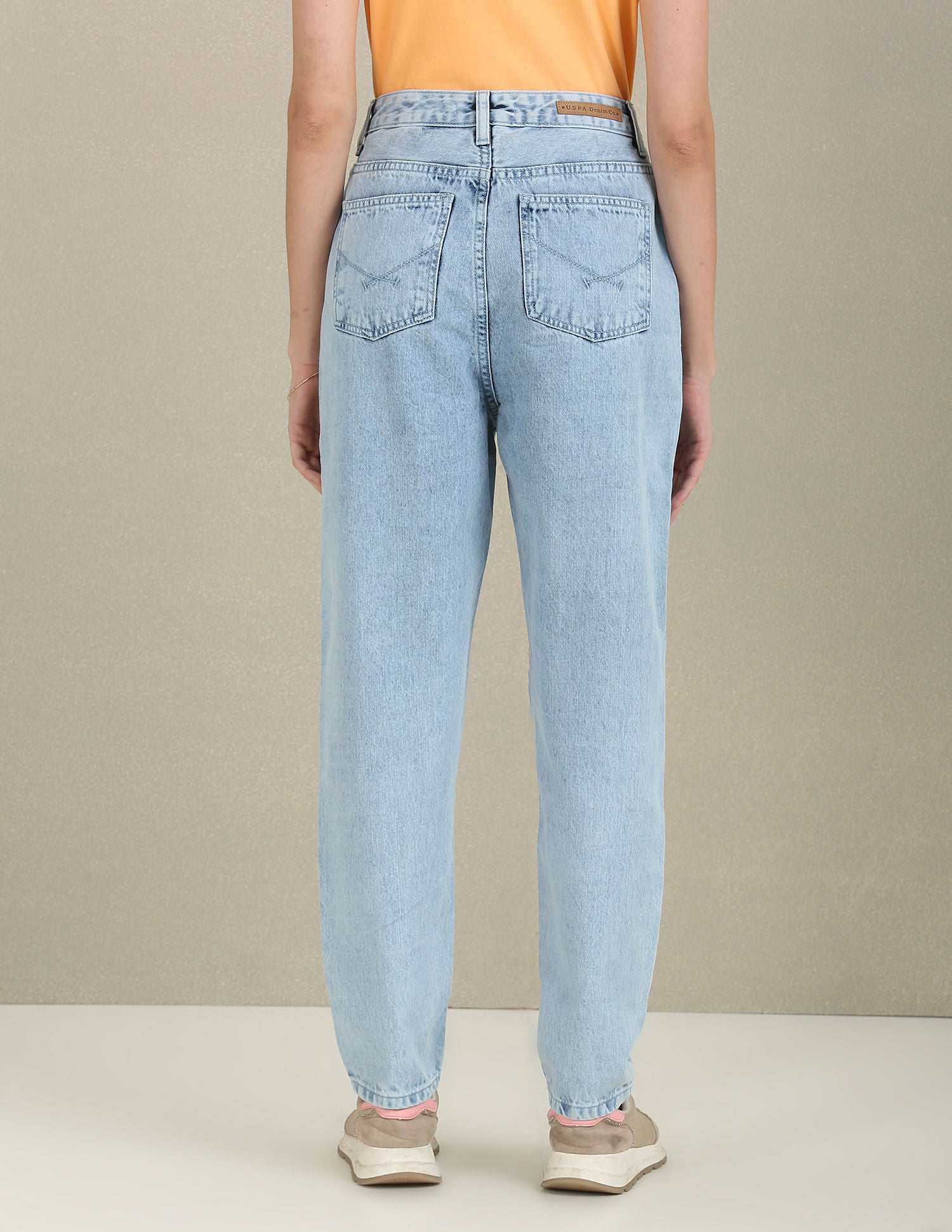 Mom Fit High Rise Jeans Light Blue - U.S. Polo Assn. India | Large