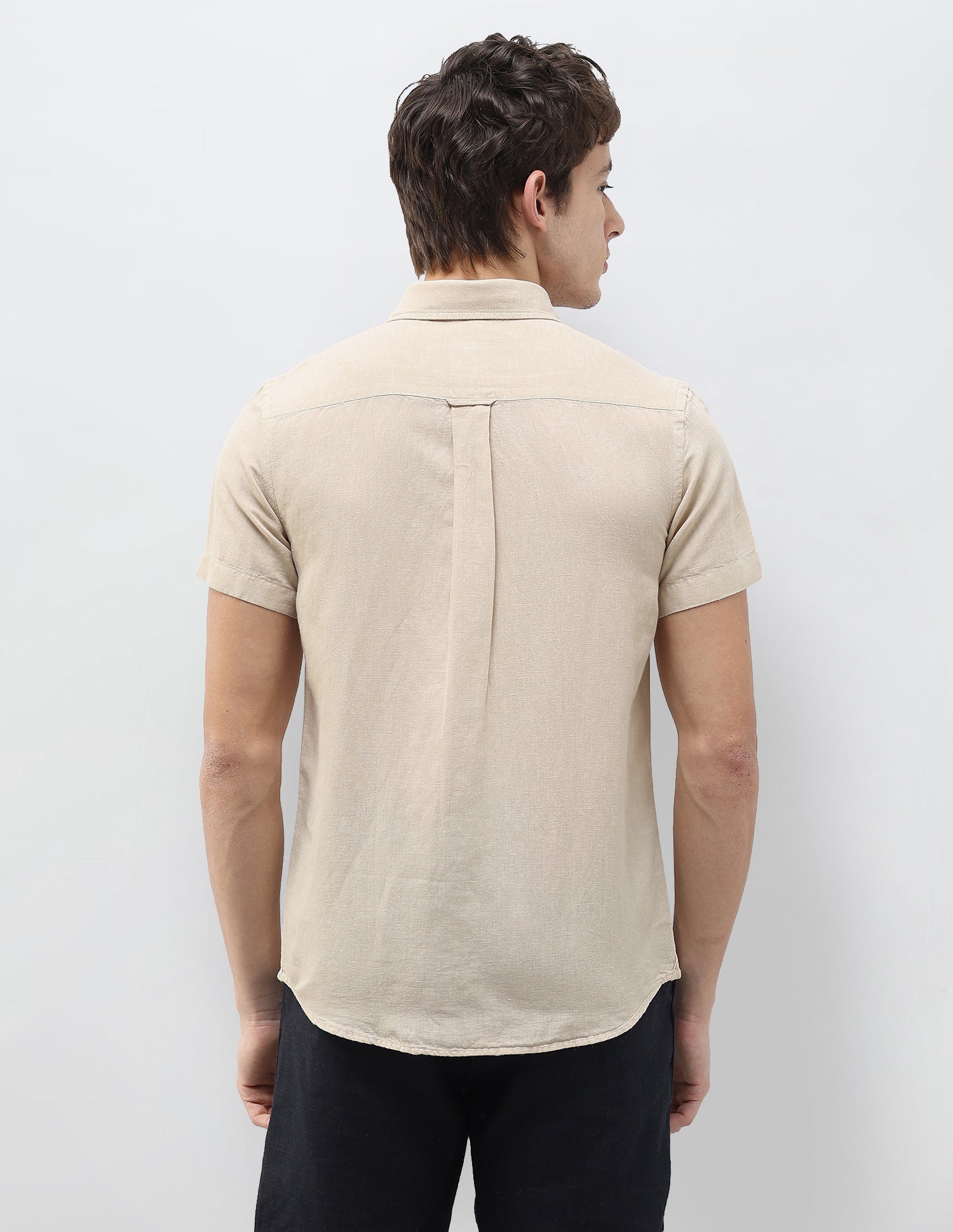Solid Regular Fit Shirt Khaki - U.S. Polo Assn. India | Large