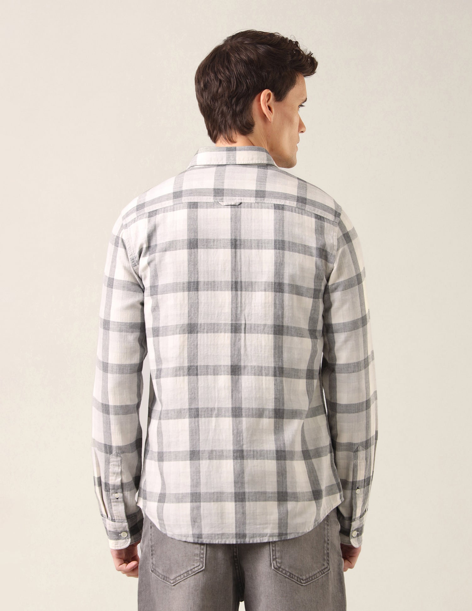 Grid Tattersall Checked Twill Shirt Grey - U.S. Polo Assn. India | Large