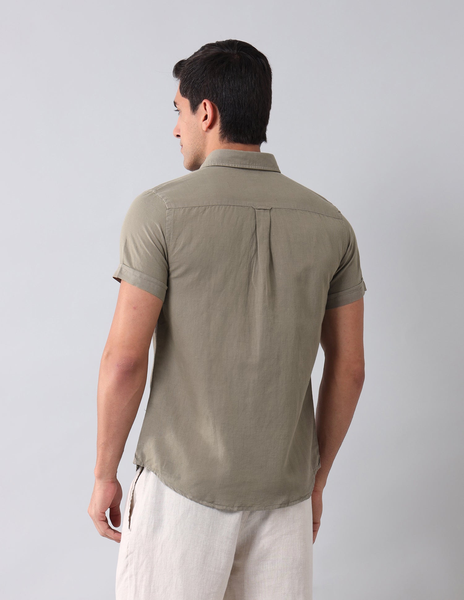Solid Regular Shirt Olive - U.S. Polo Assn. India | Large