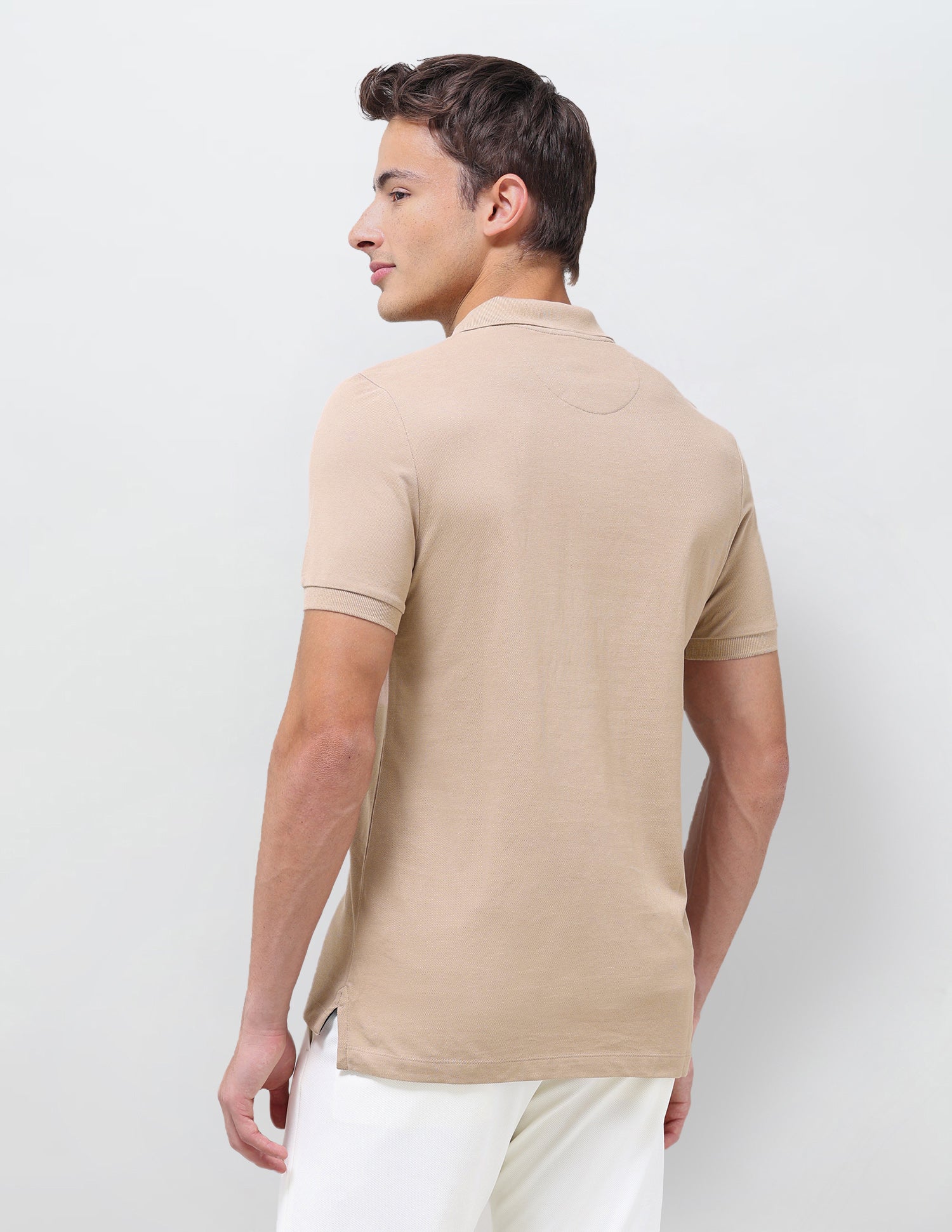 Brand Printed Muscle Fit Polo Shirt Beige - U.S. Polo Assn. India | Large