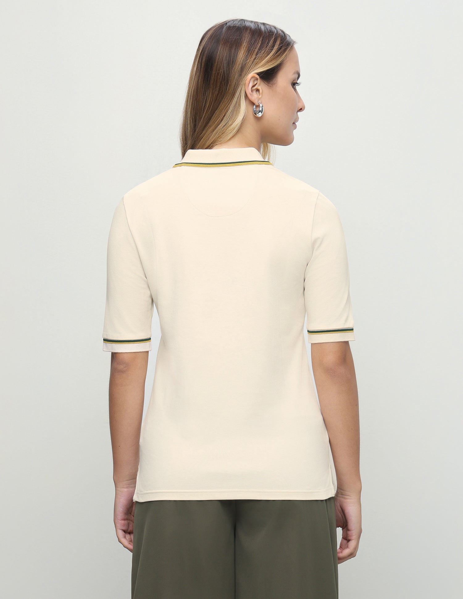 Solid Regular Fit Polo Shirt Ecru - U.S. Polo Assn. India | Large