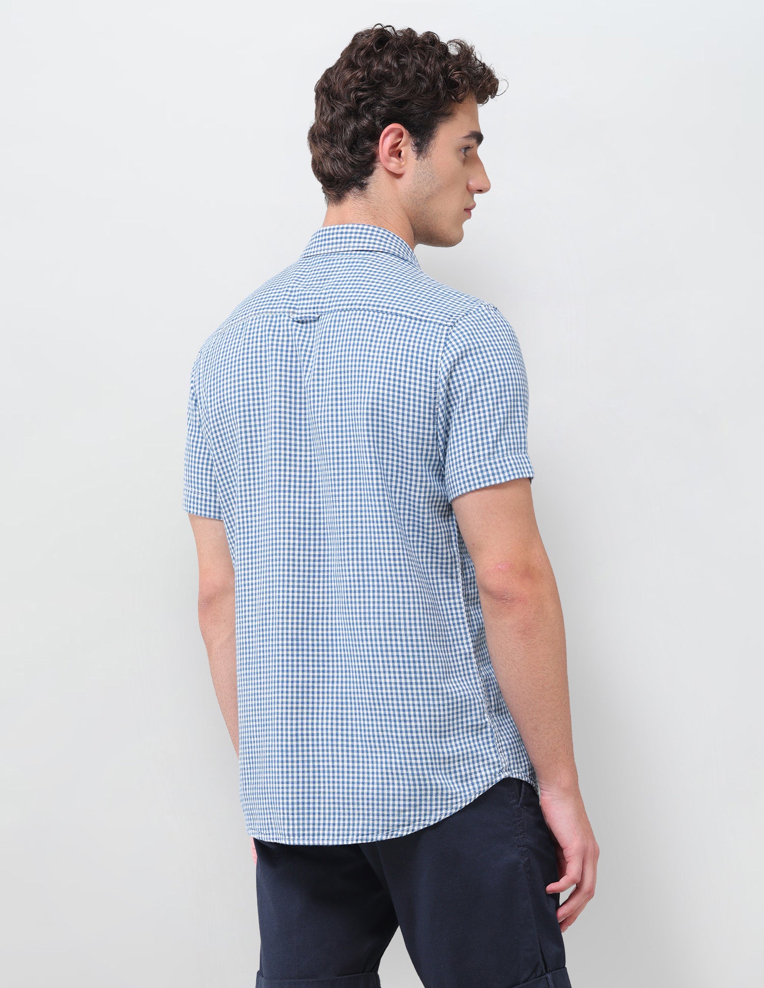 Gingham Checked Regular Fit Shirt Indigo - U.S. Polo Assn. India | Large