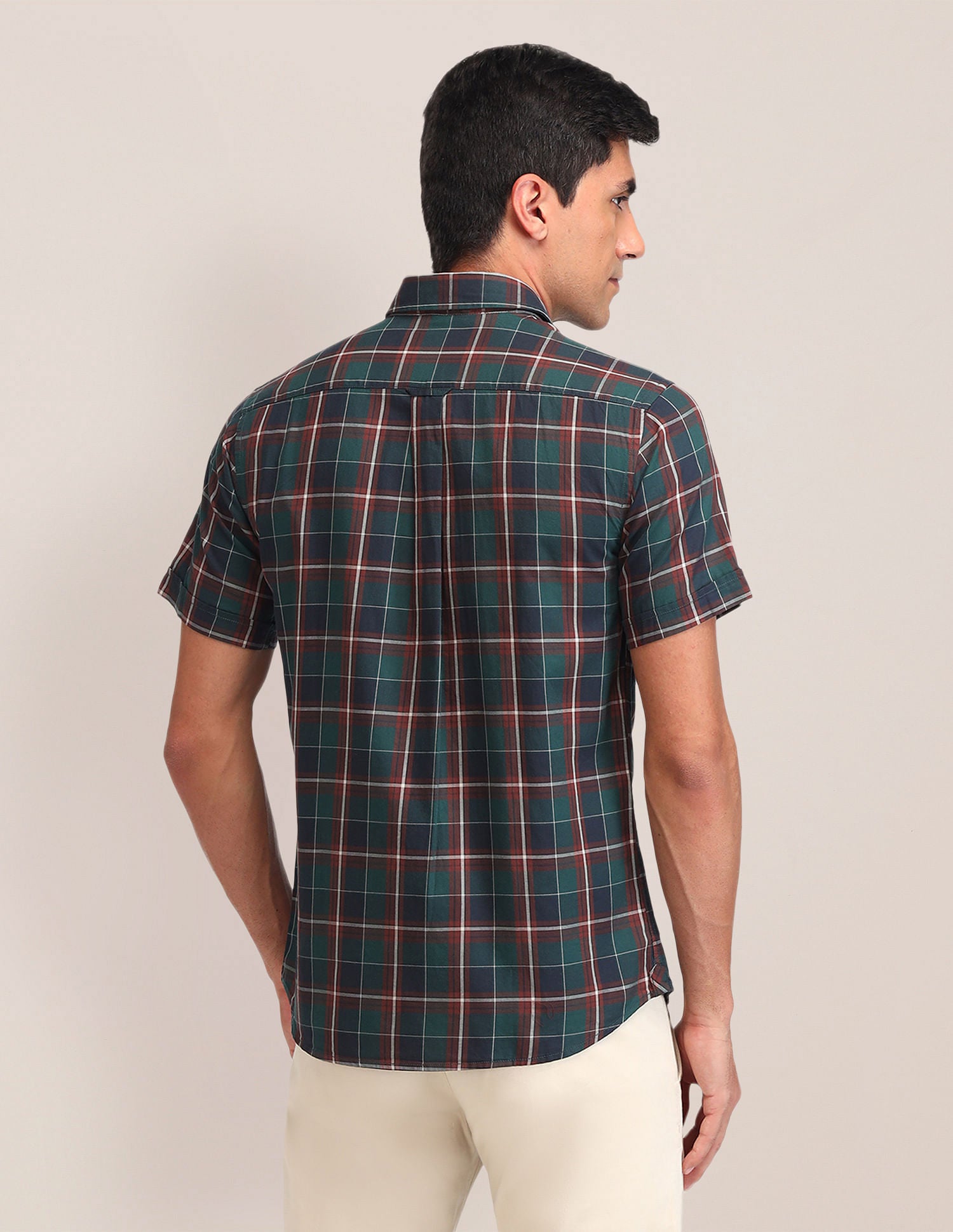 Tailored Fit Twill Shirt Dark Green - U.S. Polo Assn. India | Large