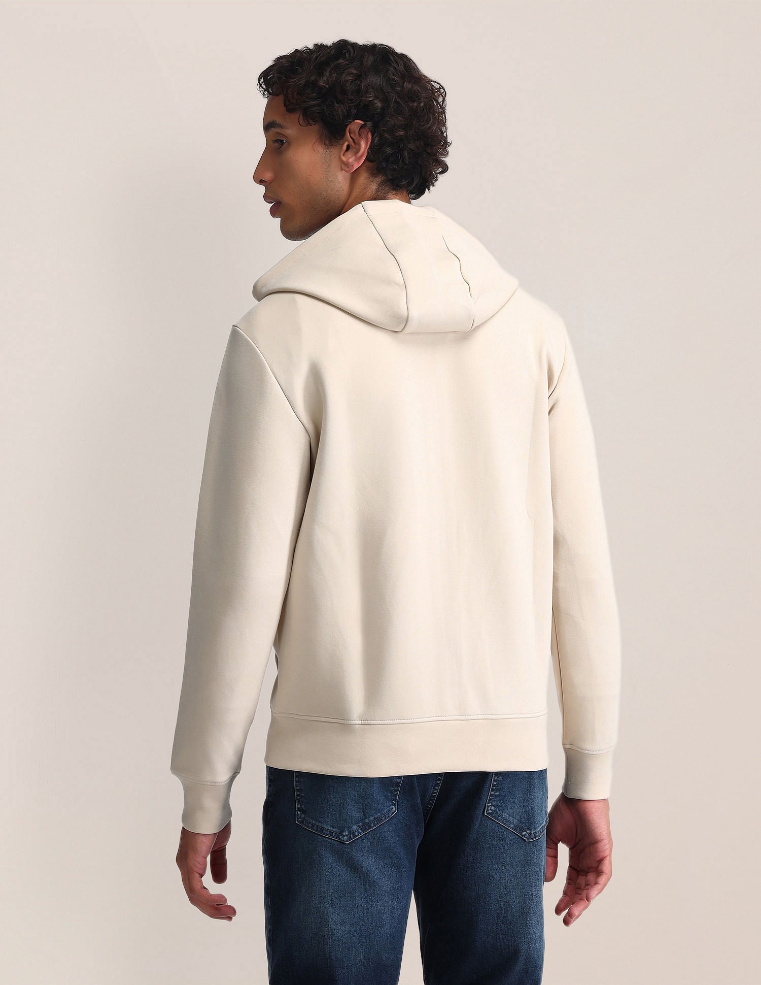 Solid Regular Fit Sweatshirt Beige - U.S. Polo Assn. India | Large