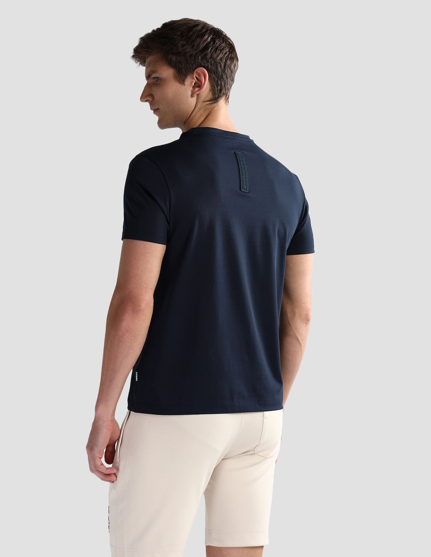 Brand Print Cotton Blend T-Shirt Navy - U.S. Polo Assn. India | Large