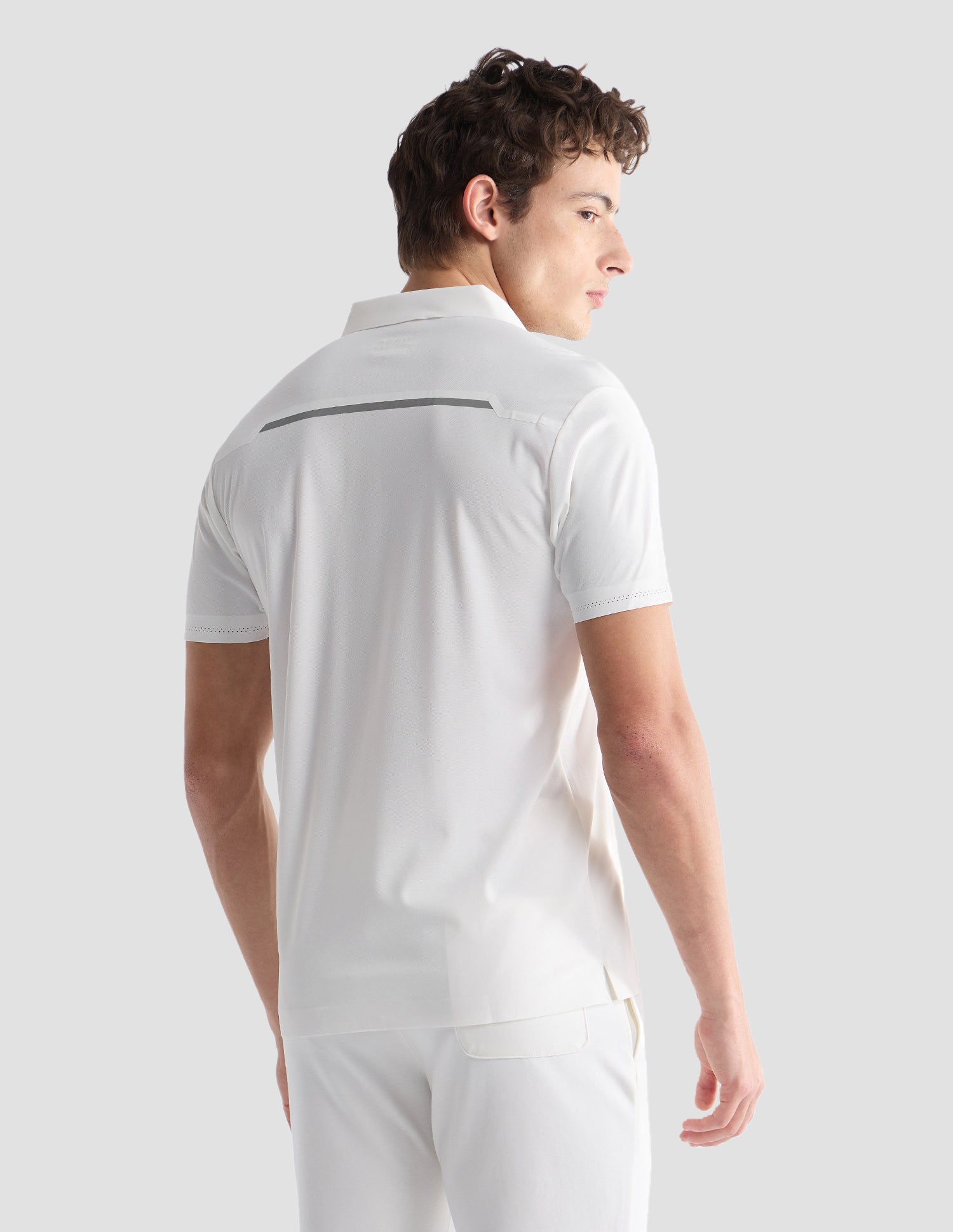 Solid Slim Fit Active Polo Shirt Off White - U.S. Polo Assn. India | Large