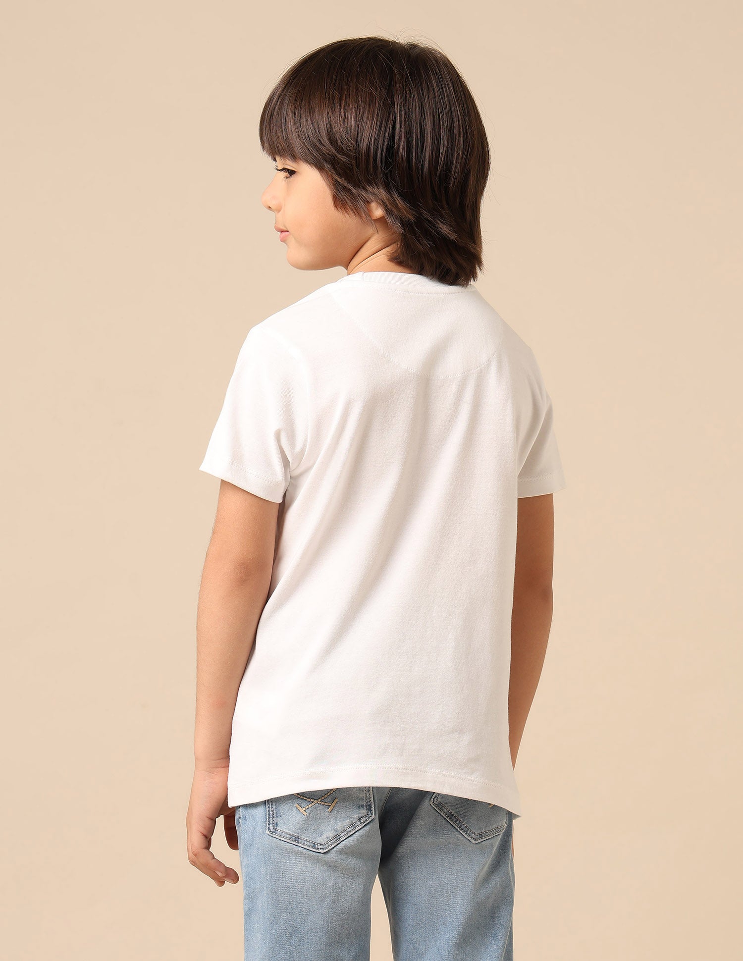 Boys Brand Printed Regular Fit T Shirt White - U.S. POLO ASSN. | Large