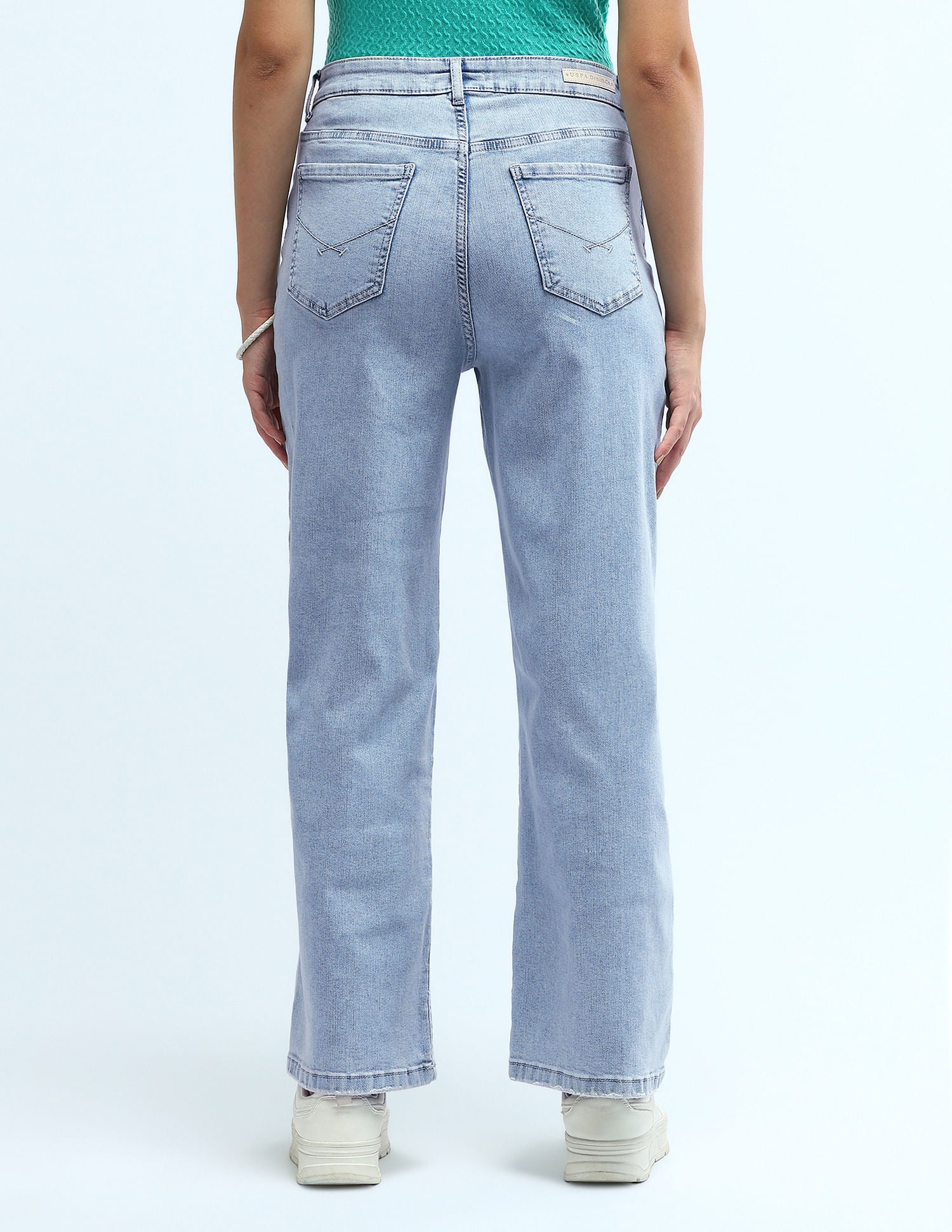 High Rise Wide Leg Jeans Blue - U.S. Polo Assn. India | Large