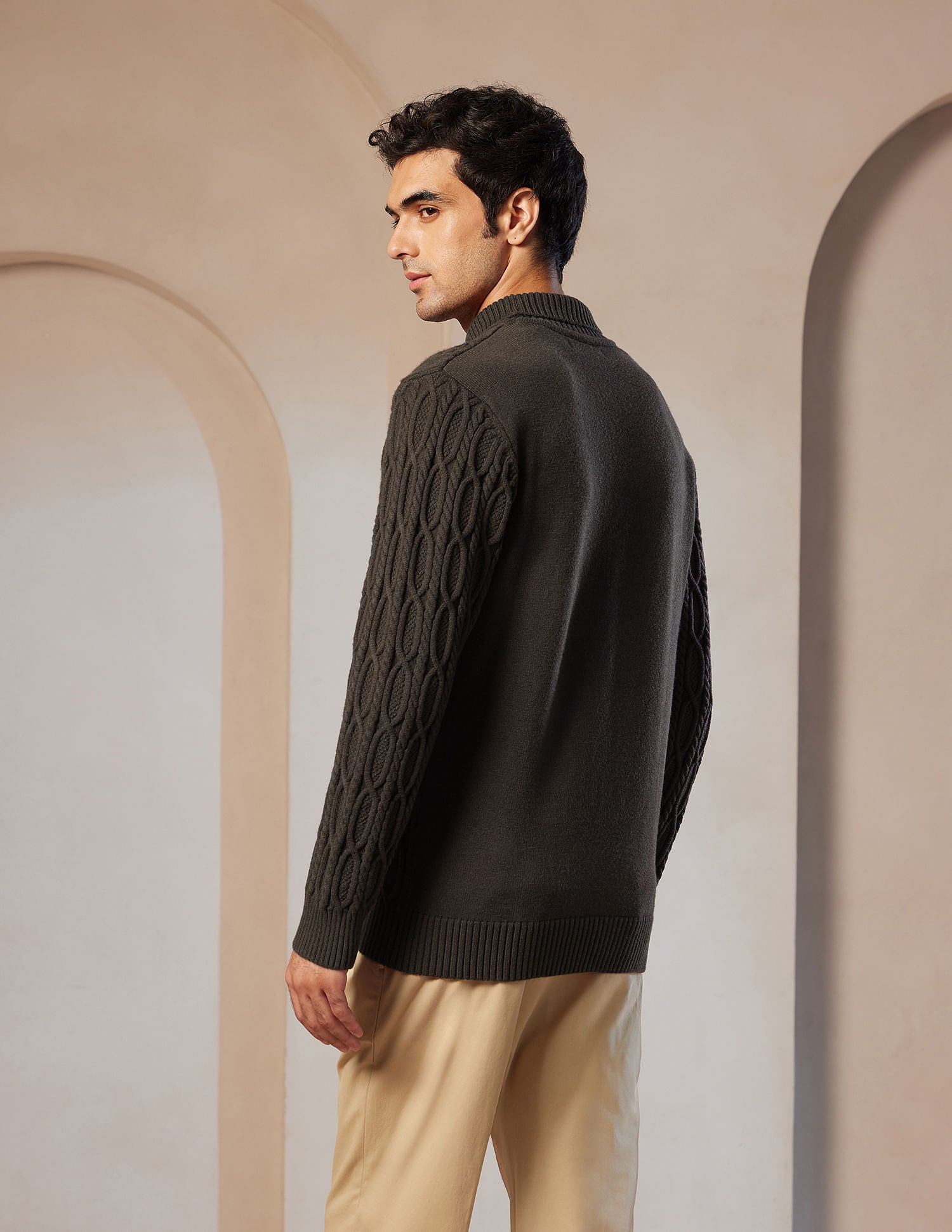 Pacho X Cable Knit Sweater Brown - U.S. POLO ASSN. | Large