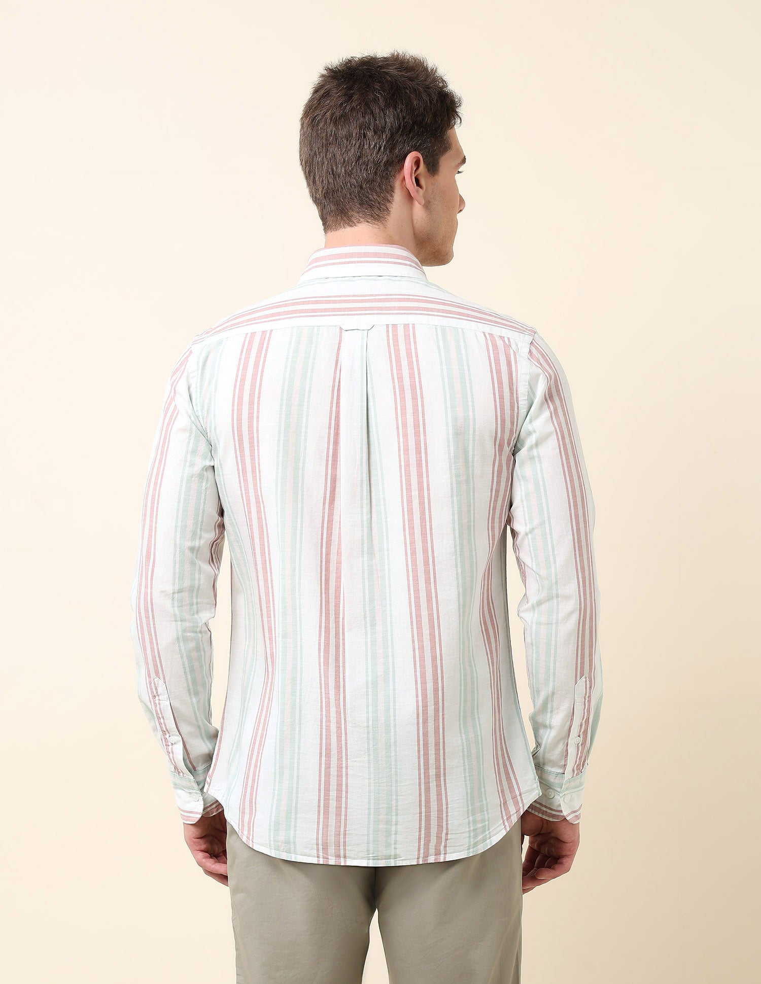 Vertical Striped Tailored Fit Shirt Pink - U.S. Polo Assn. India | Large