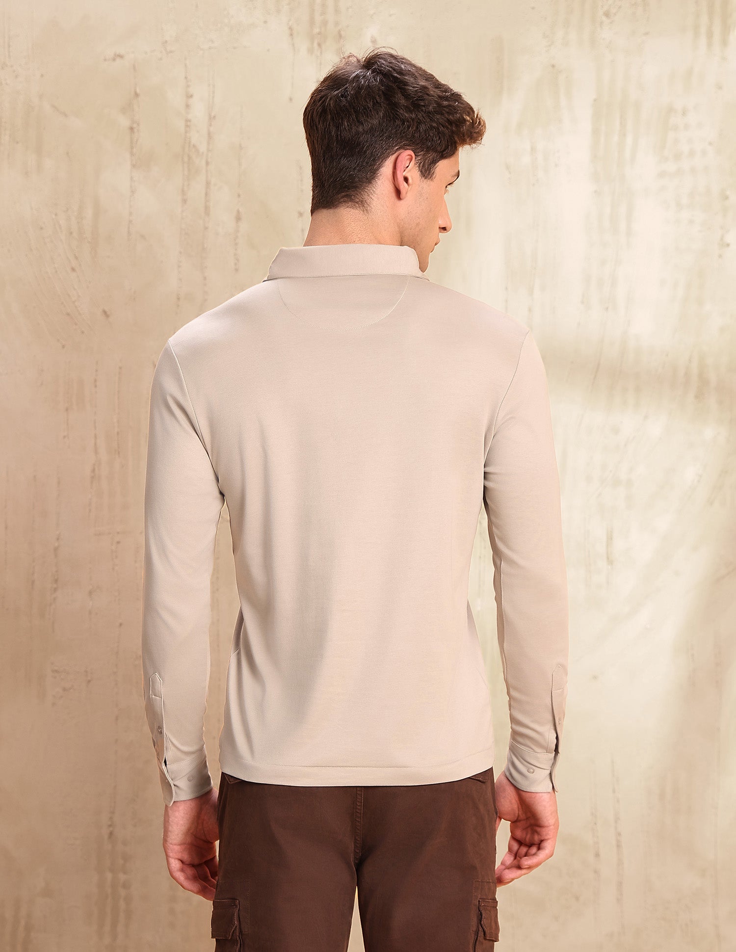 Solid Regular Fit Polo Shirt Beige - U.S. POLO ASSN. | Large