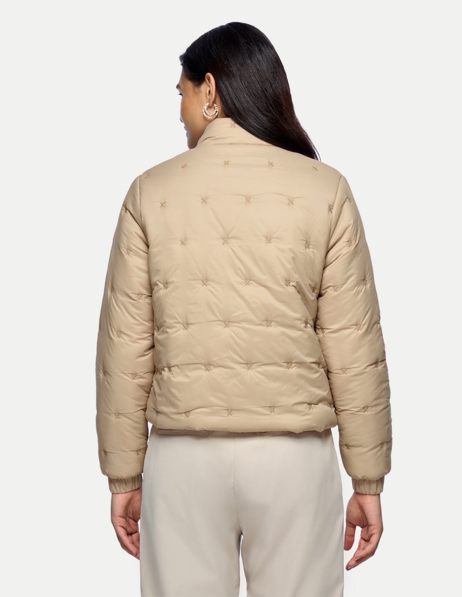Relaxed Fit Bomber Puffer Jacket Beige - U.S. Polo Assn. India | Large