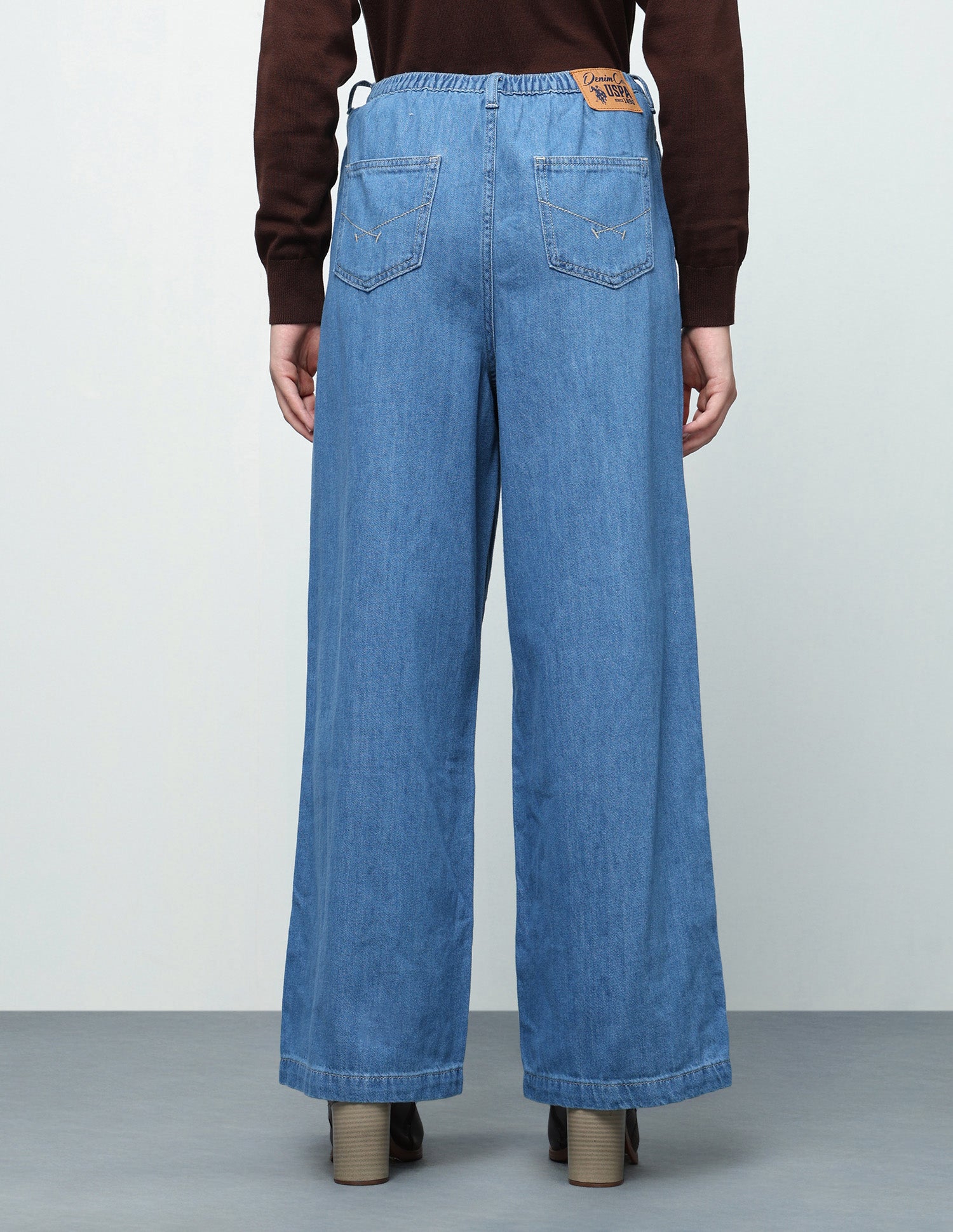 Wide Leg Fit Blue Jeans Light Blue - U.S. Polo Assn. India | Large