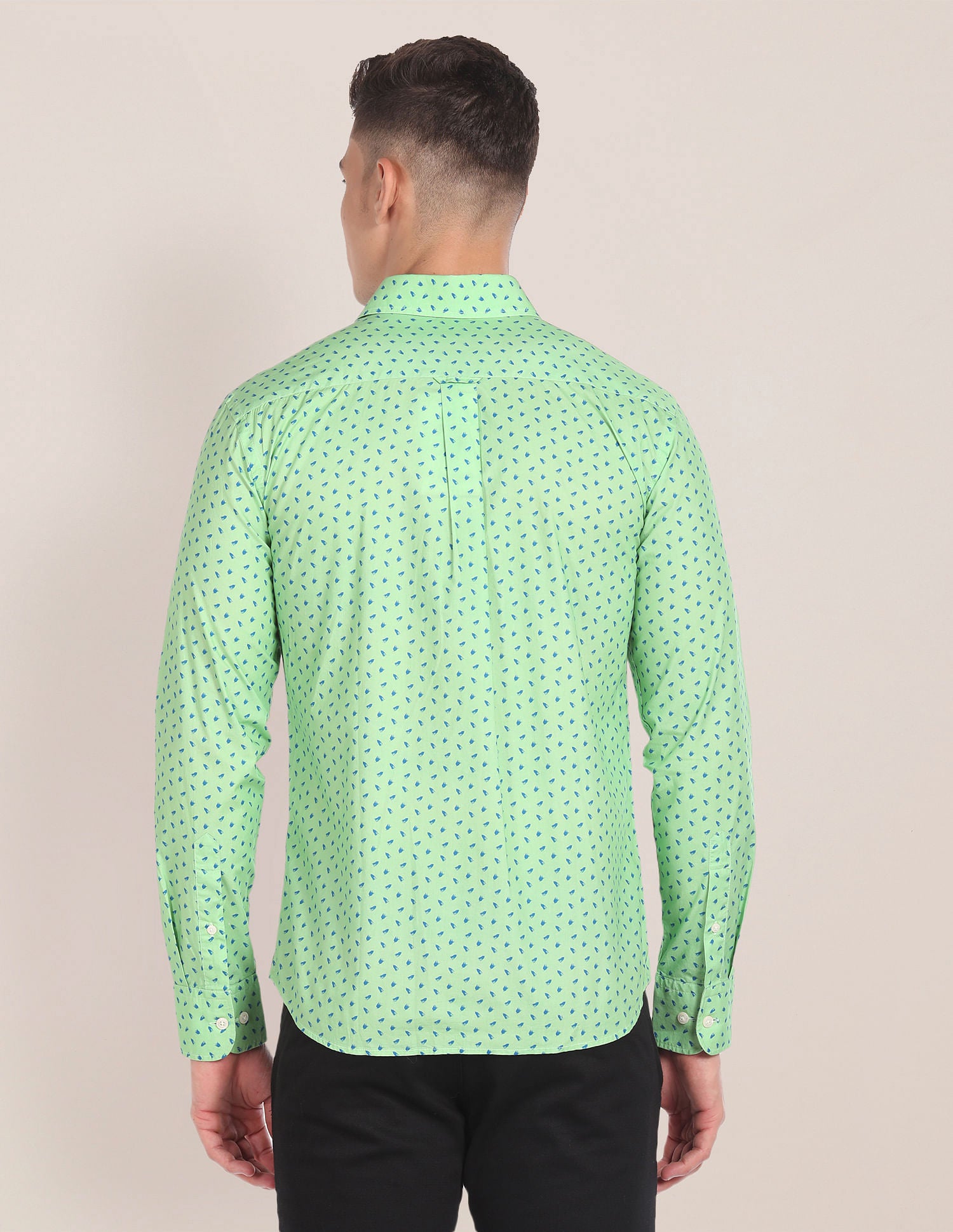 Graphic Print Cotton Shirt Light Green - U.S. Polo Assn. India | Large