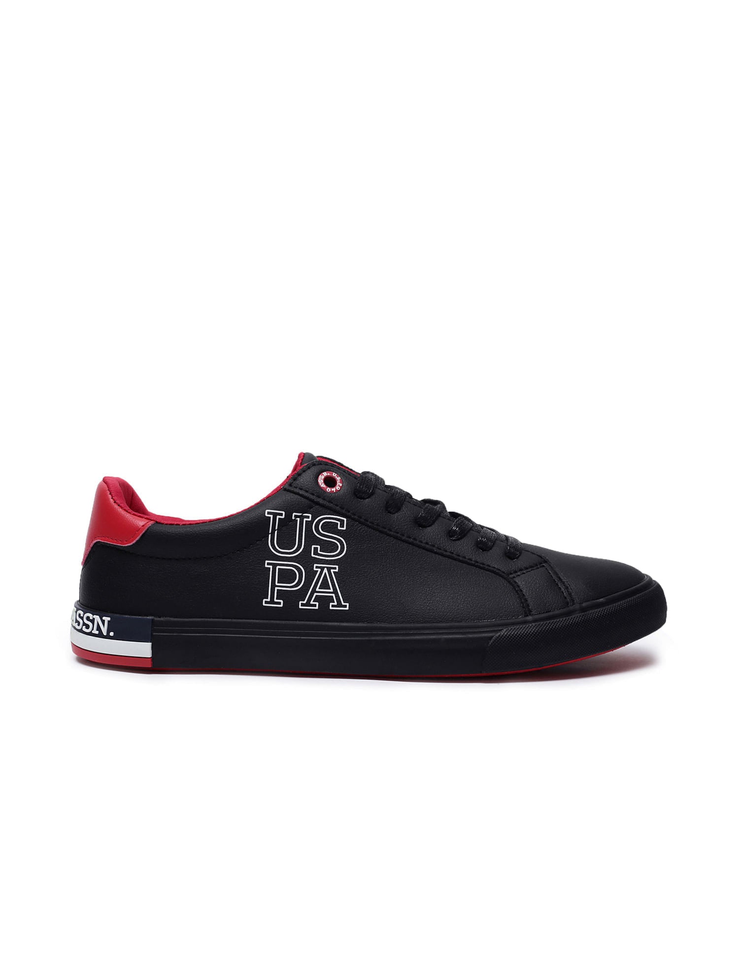Men Panelled Logo Print Ramus Sneakers Black - U.S. Polo Assn. India | Large