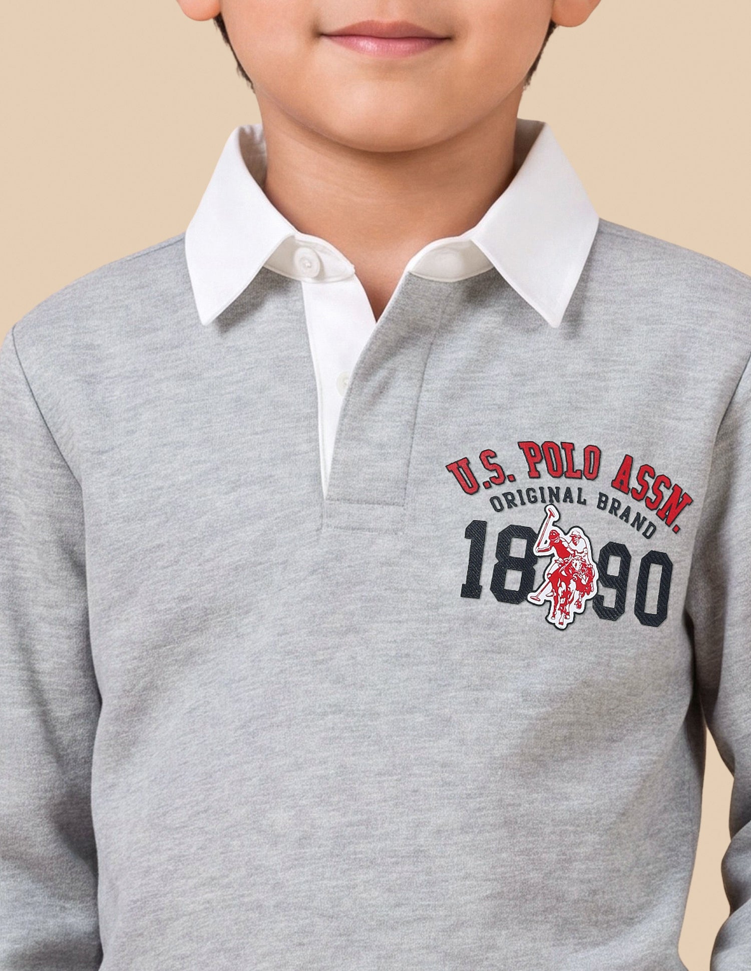 Graphic Brand Printed Regular Fit Sweatshirt Grey - U.S. Polo Assn. India | Large