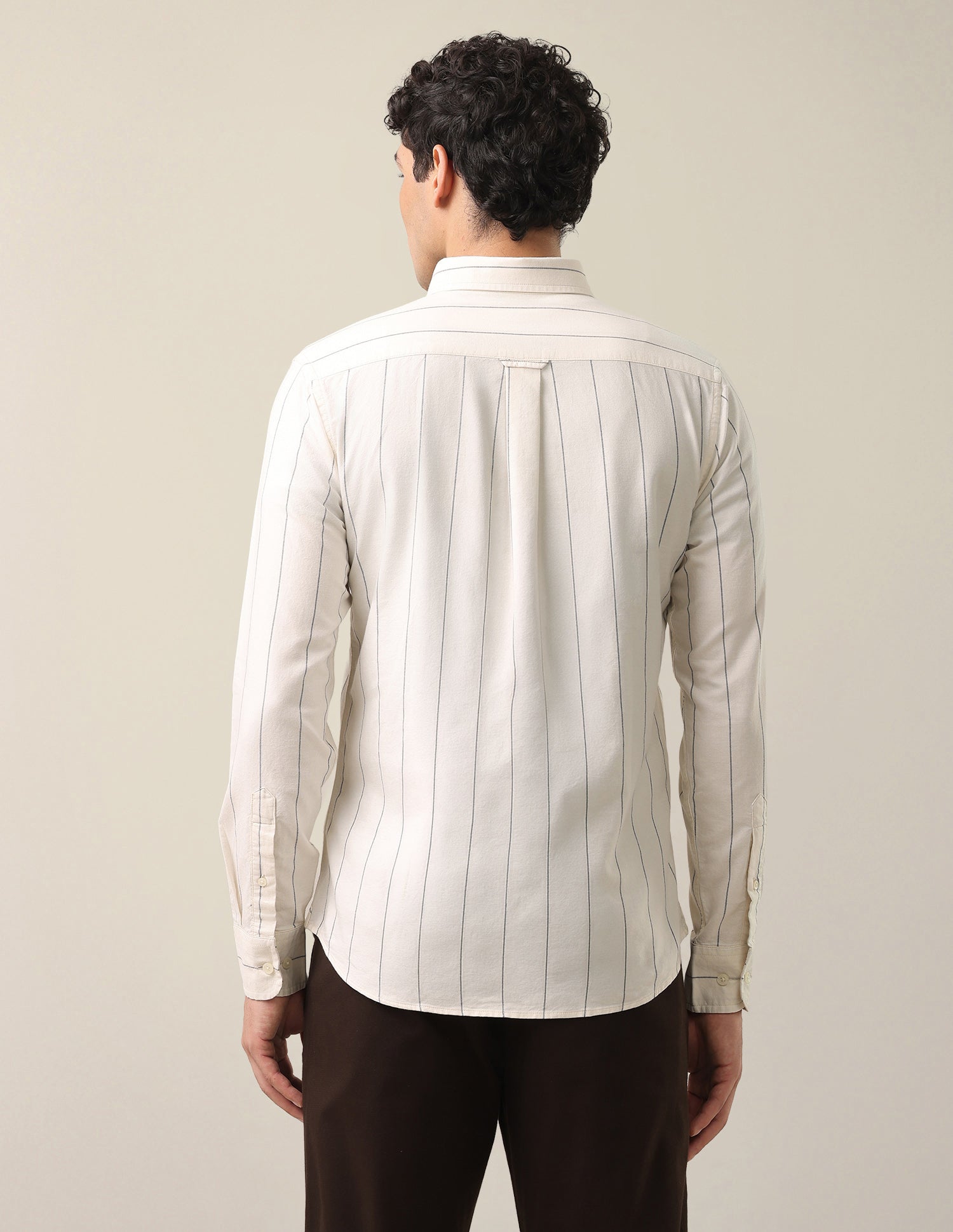 Oxford Tailored Fit Button-Down Collar Shirt Ivory - U.S. Polo Assn. India | Large