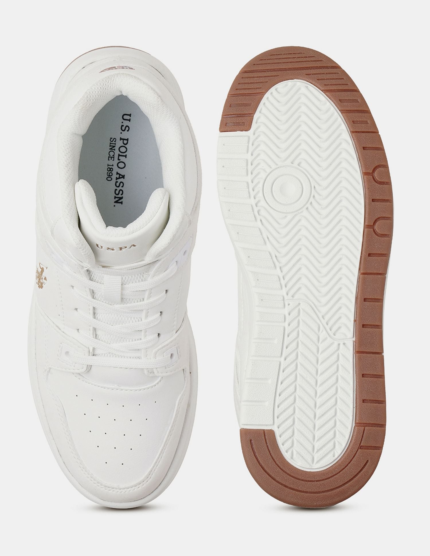 Men Bruce Mid Top Sneakers Off White - U.S. Polo Assn. India | Large