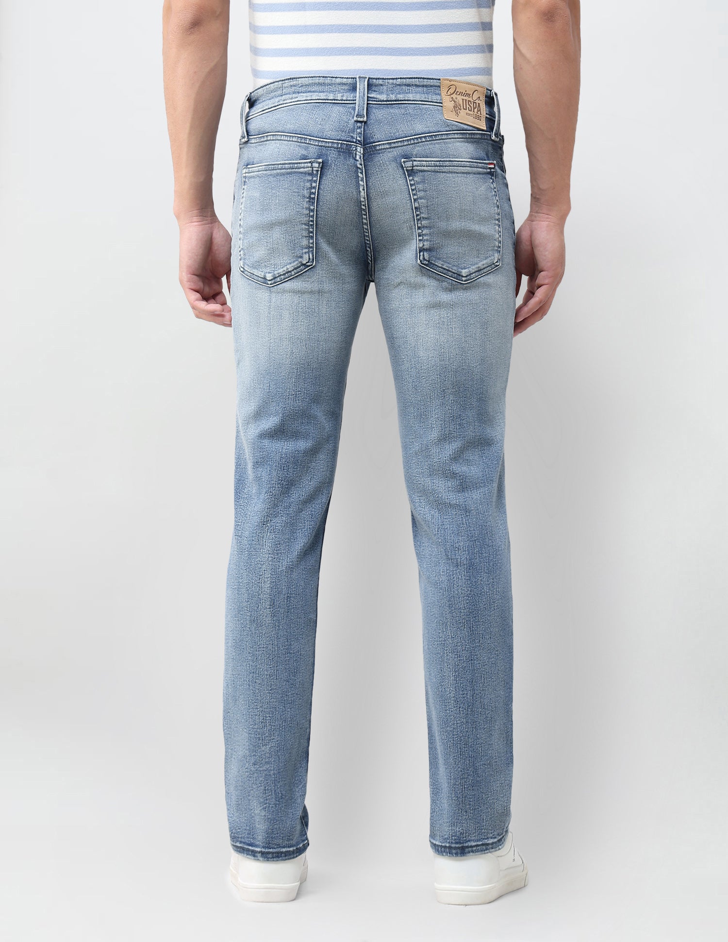 Brandon Slim Tapered Fit Blue Jeans Blue - U.S. Polo Assn. India | Large