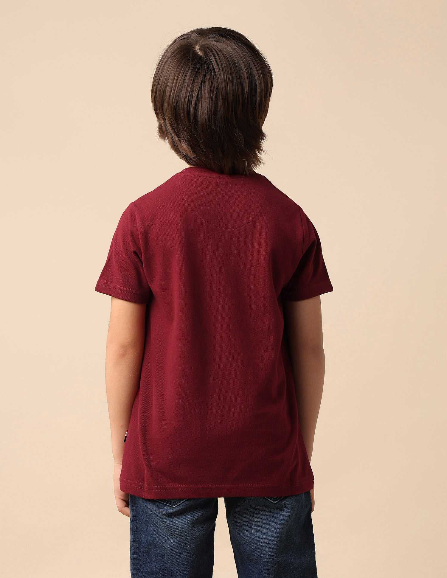 Boys Graphic Printed Pure Cotton T Shirt Maroon - U.S. POLO ASSN. | Large