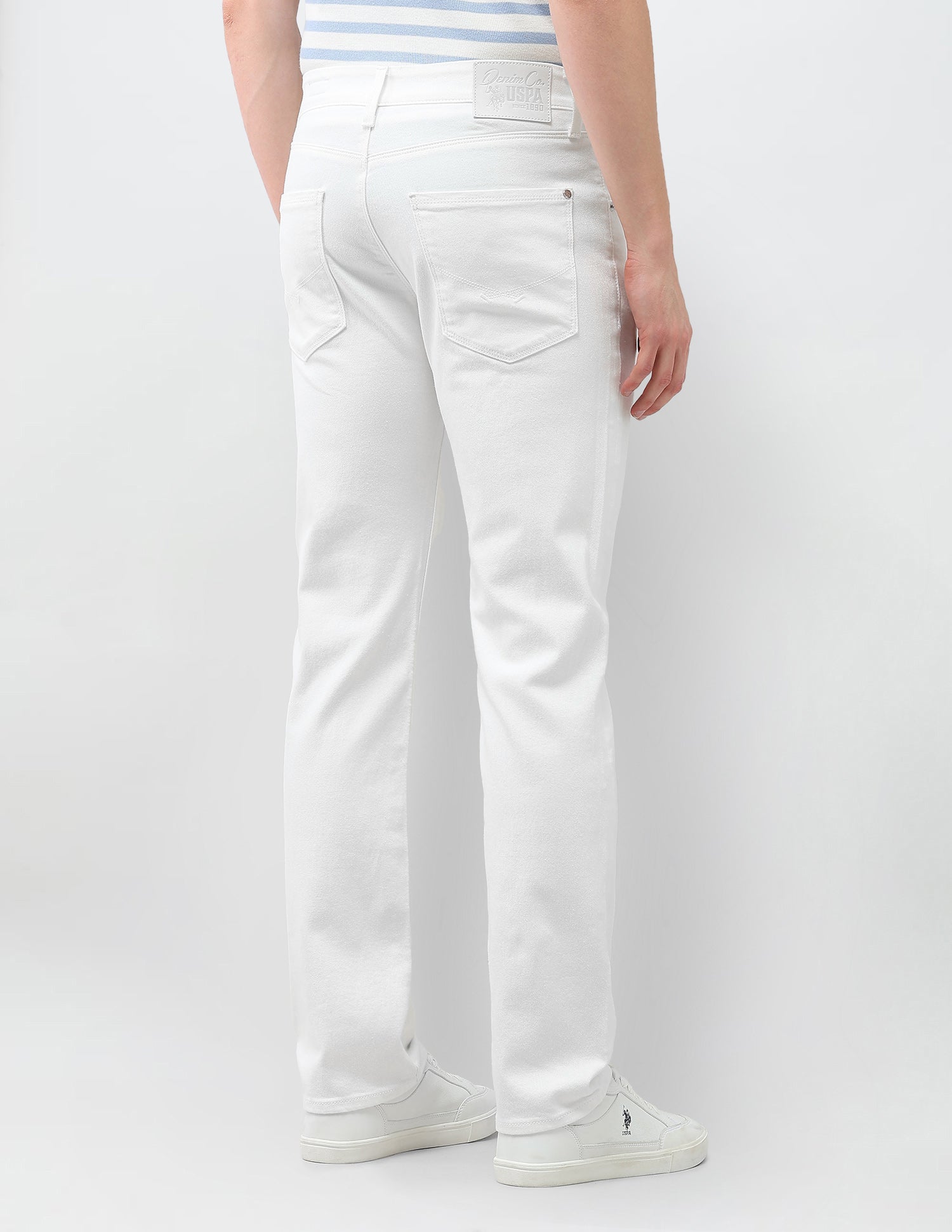 Harold Slim Straight Fit White Jeans White - U.S. Polo Assn. India | Large