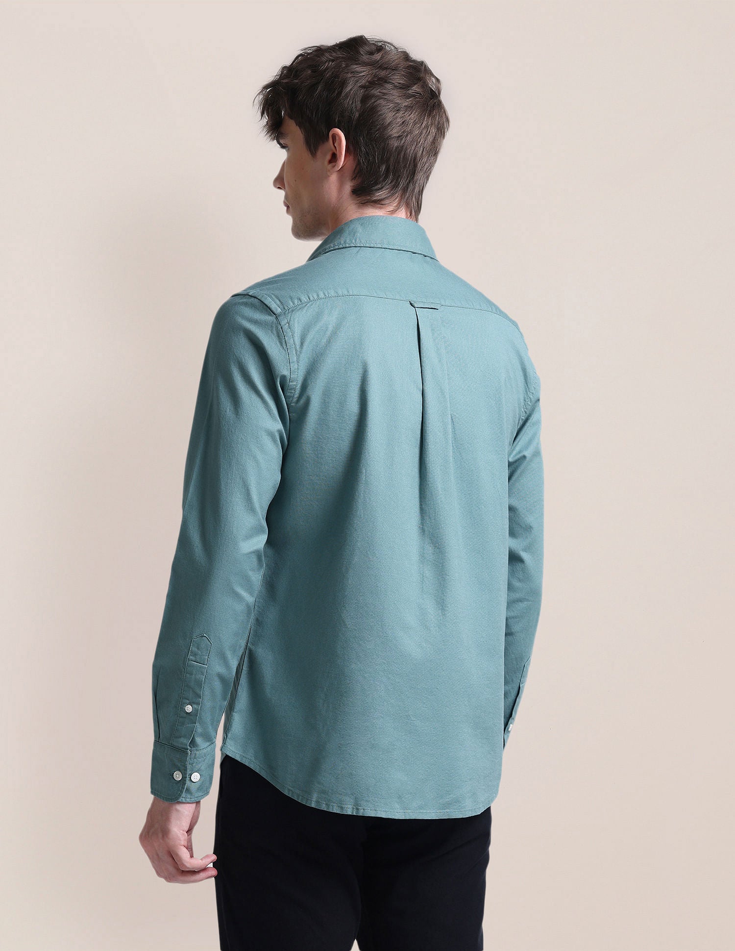 Cutaway Collar Cotton Shirt Teal - U.S. Polo Assn. India | Large