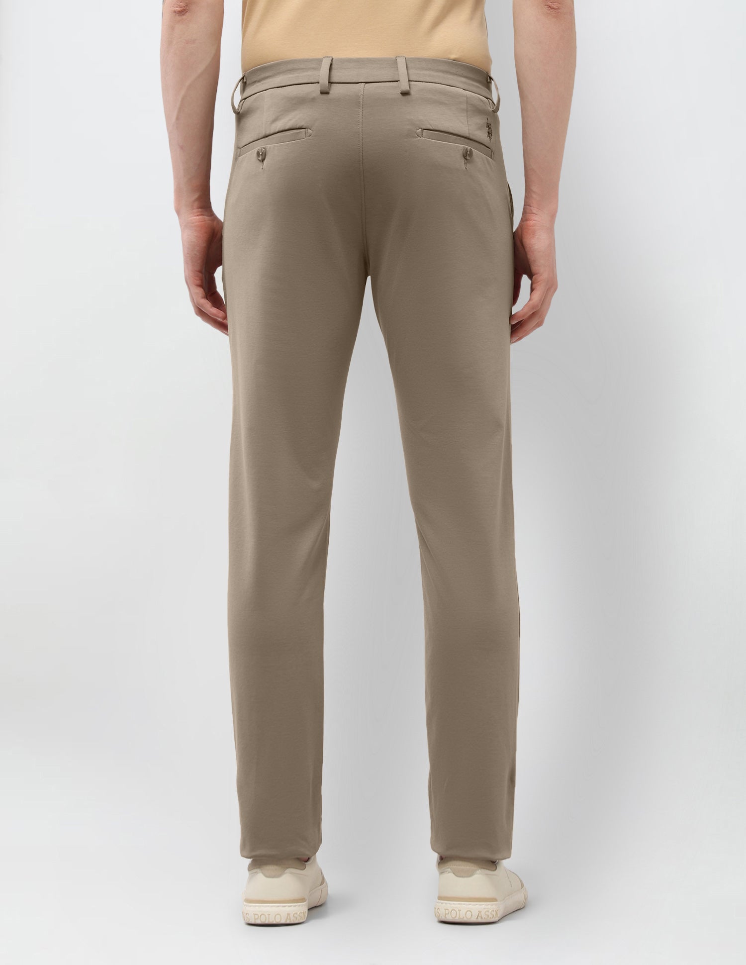 Solid Austin Slim Fit Trousers Khaki - U.S. Polo Assn. India | Large