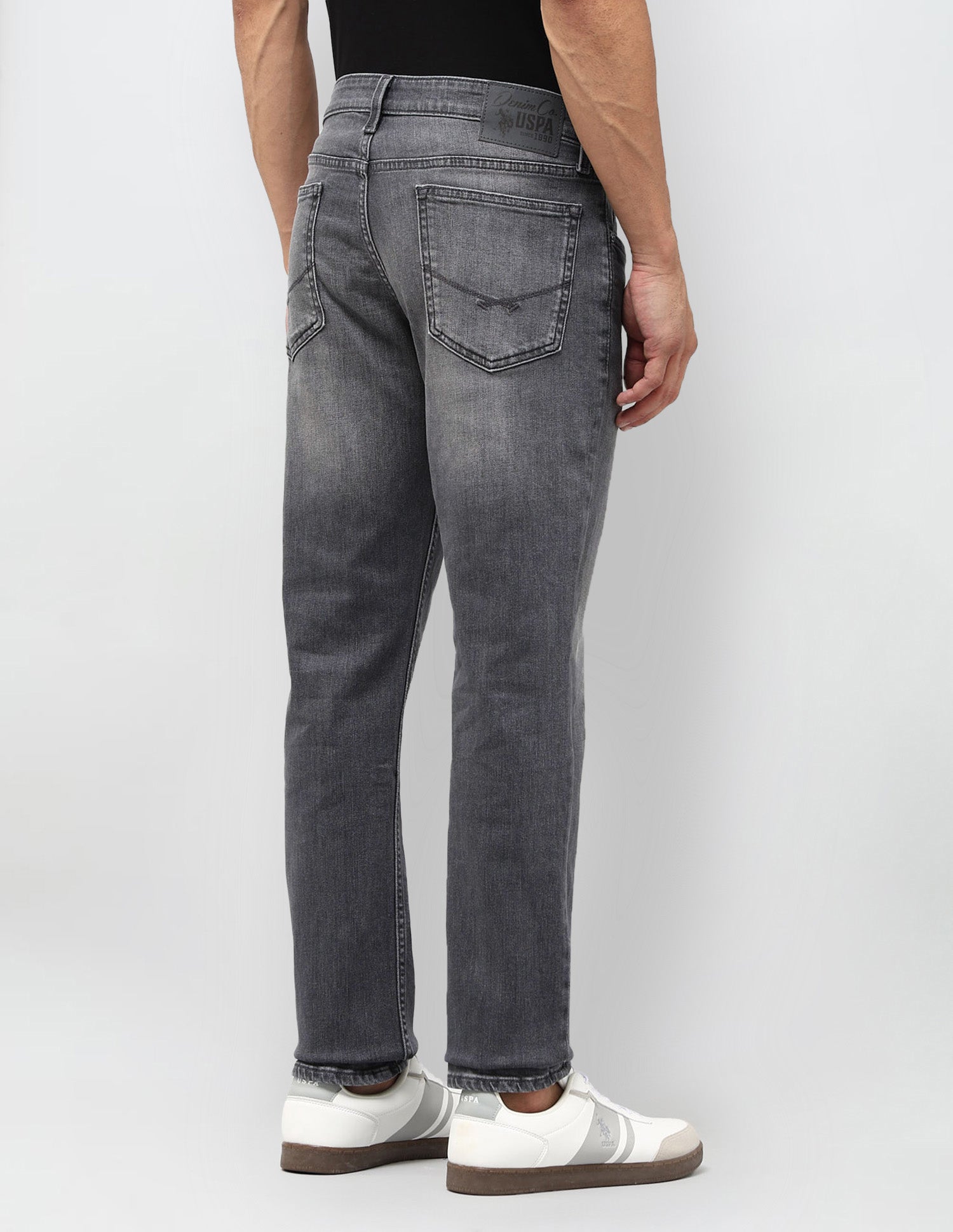 Brandon Slim Tapered Fit Grey Jeans Dark Grey Wash - U.S. POLO ASSN. | Large