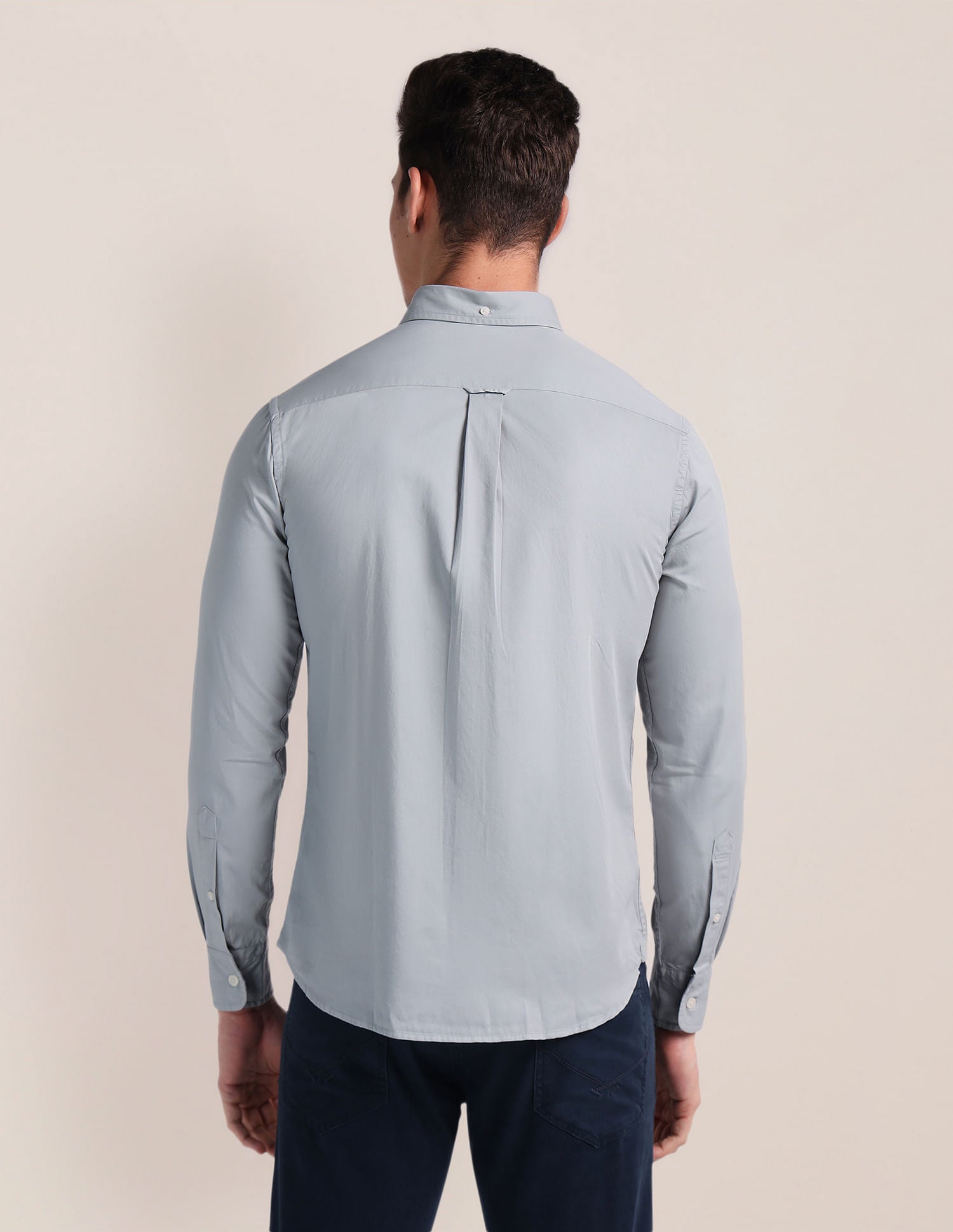 Premium Cotton Twill Shirt Grey - U.S. Polo Assn. India | Large