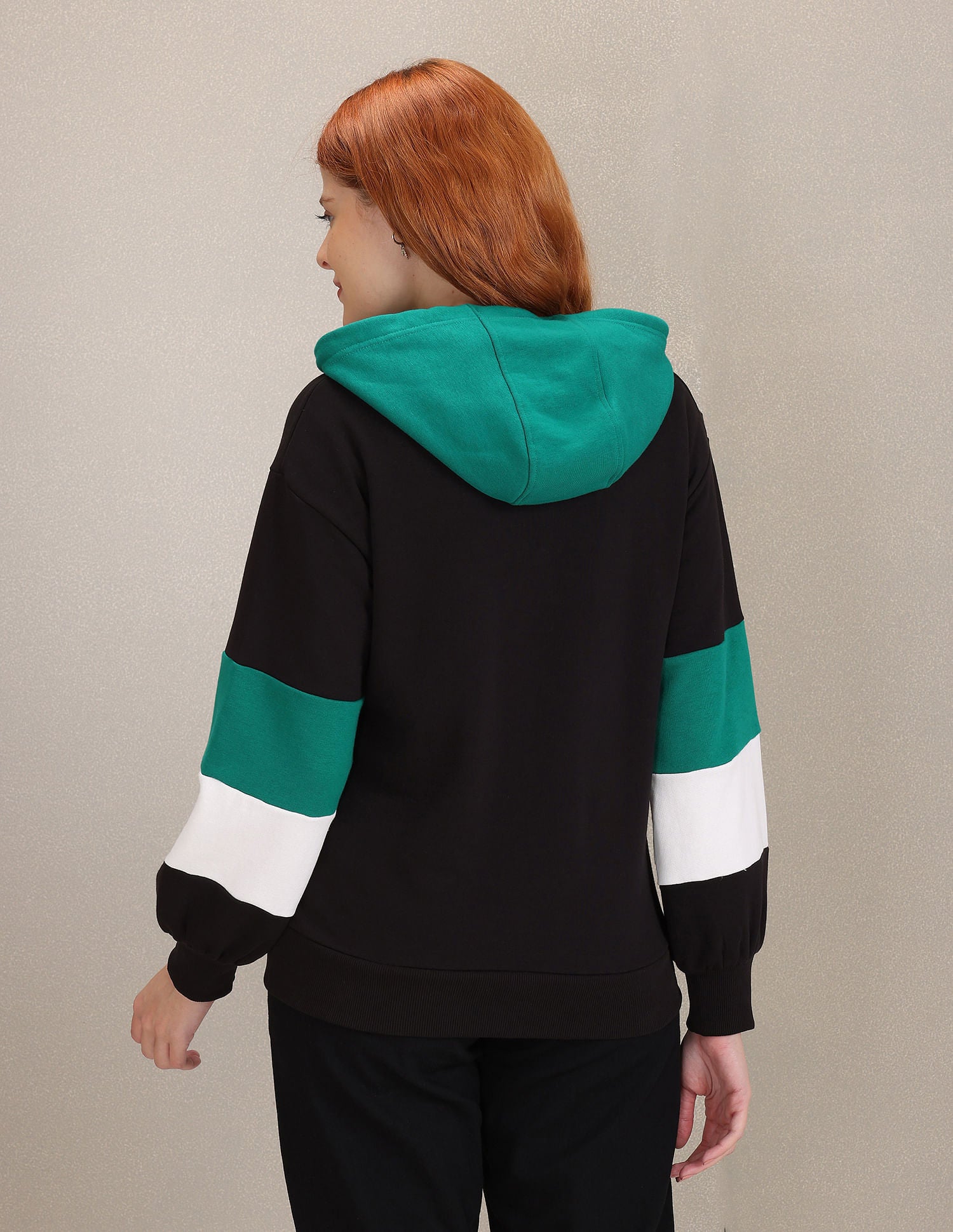 Colour Block Hooded Sweatshirt Black - U.S. Polo Assn. India | Large