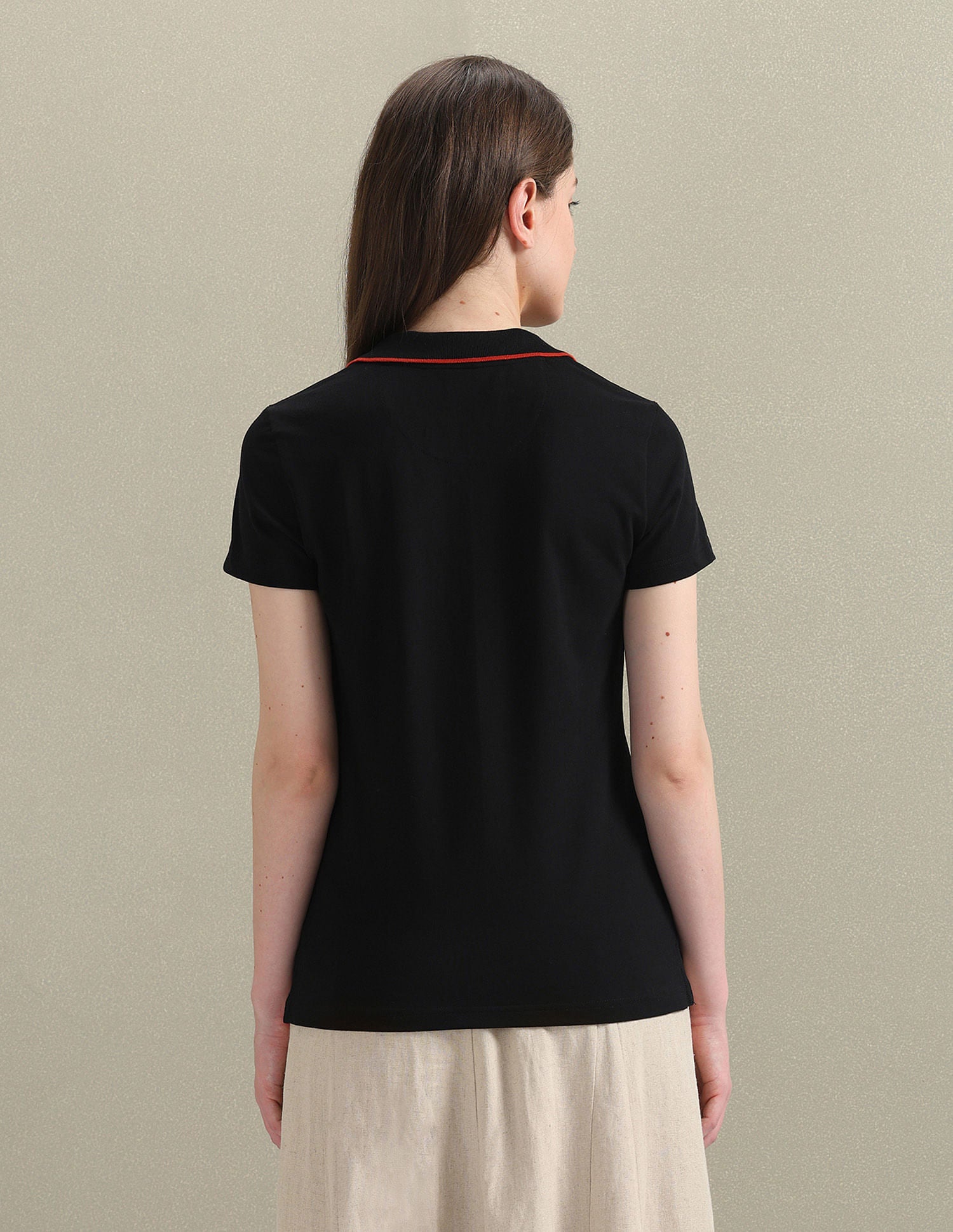 Tipped Collar Pique Polo Shirt Black - U.S. POLO ASSN. | Large