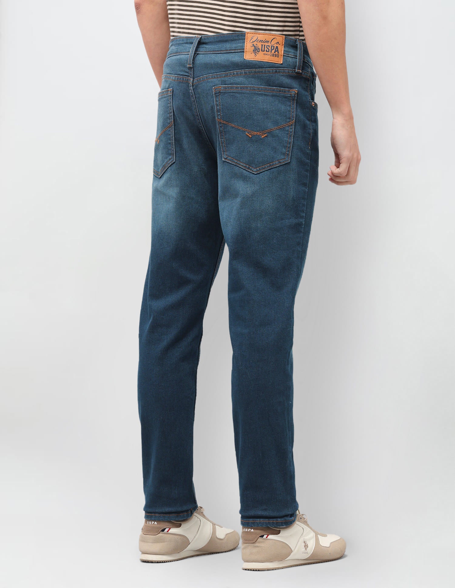 Solid Slim Fit Jeans Blue - U.S. Polo Assn. India | Large