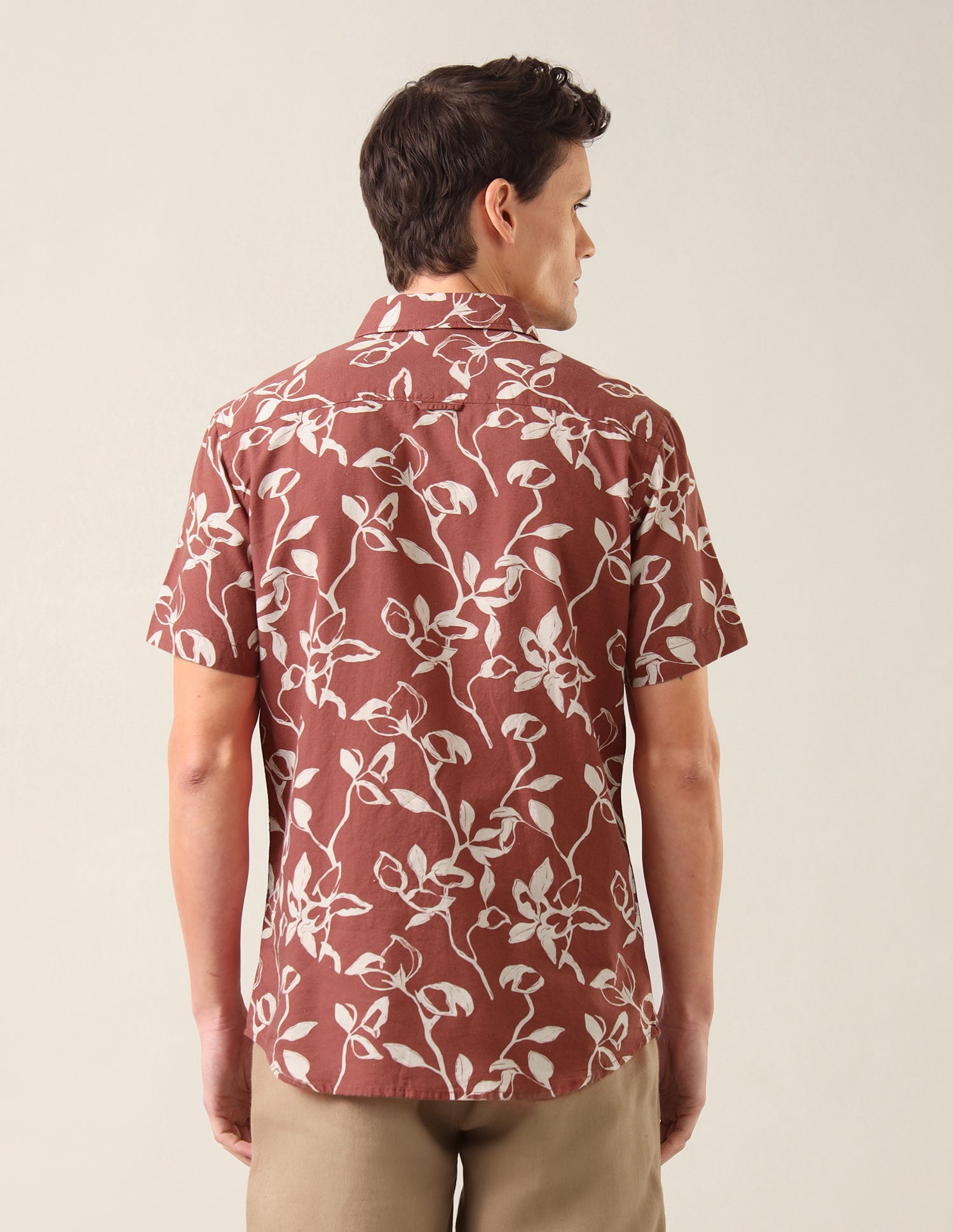 Tropical Printed Regular Fit Shirt Rust - U.S. Polo Assn. India | Large