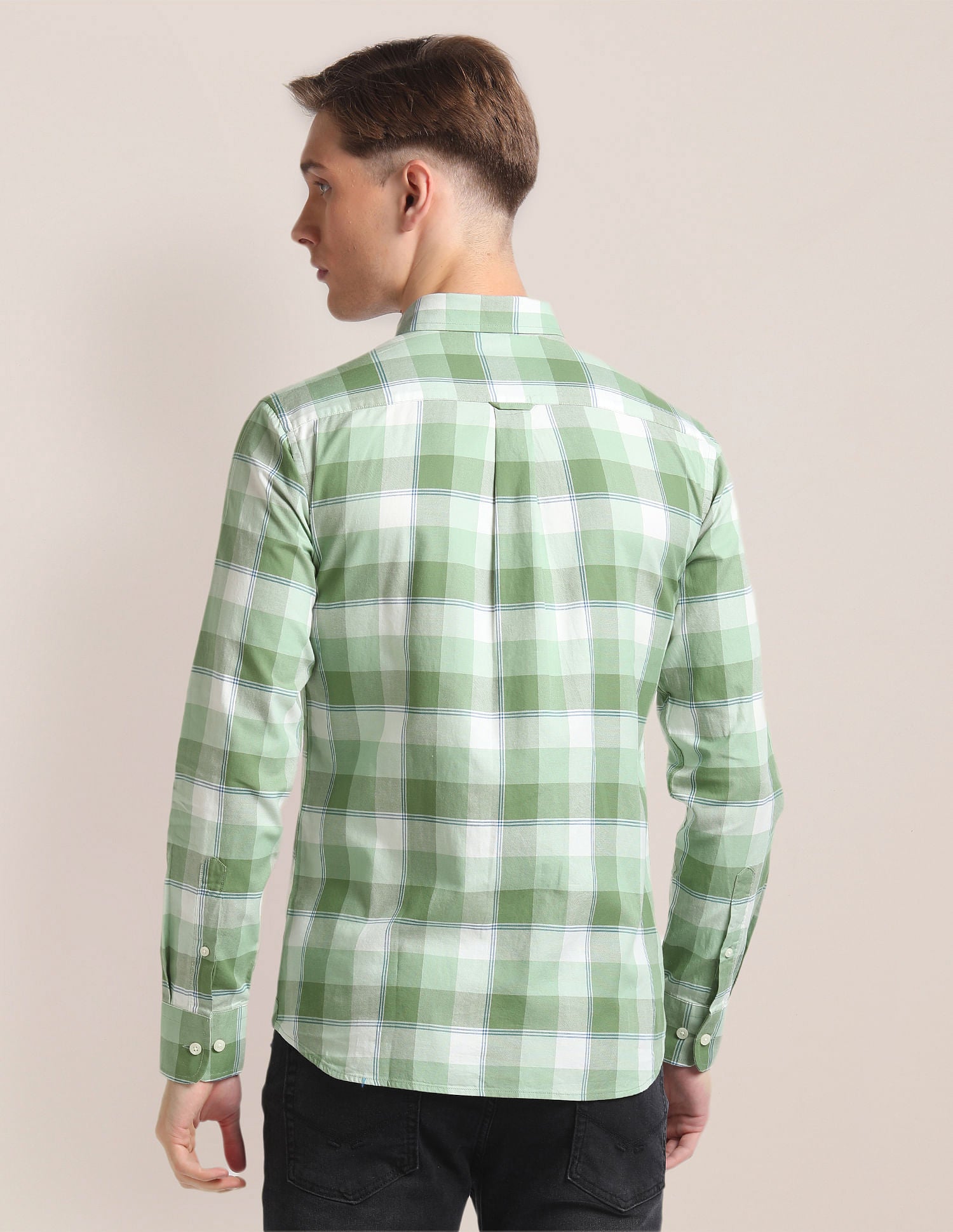 Plaid Check Cotton Shirt Green - U.S. Polo Assn. India | Large