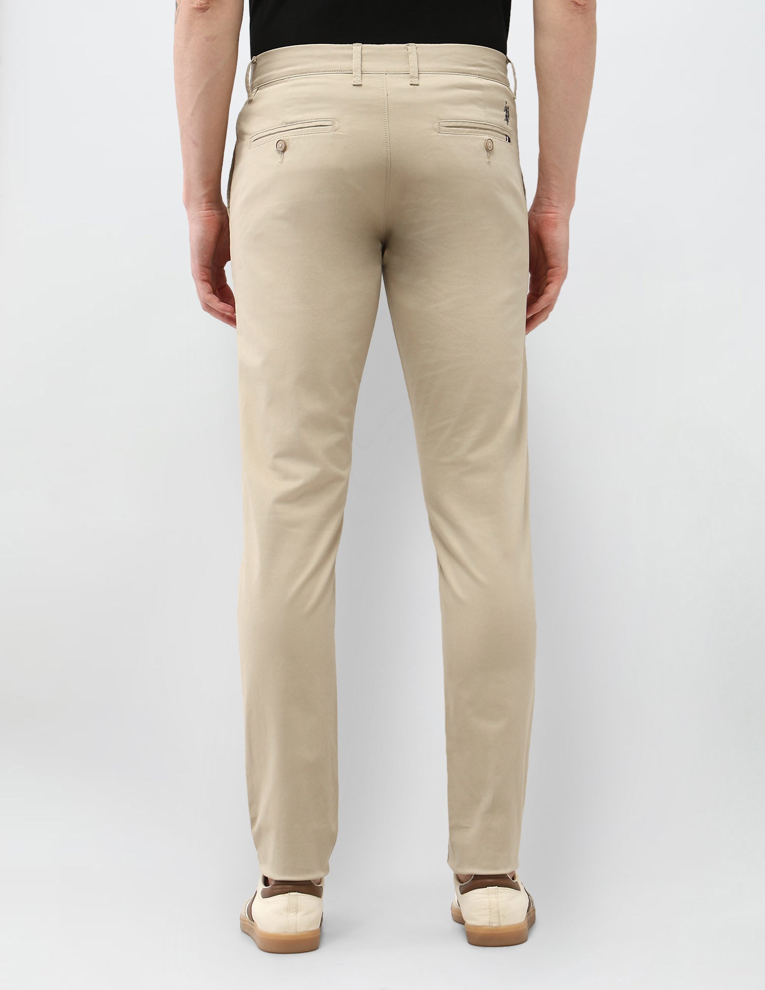 Austin Slim Fit Satin Trousers Light Khaki - U.S. Polo Assn. India | Large